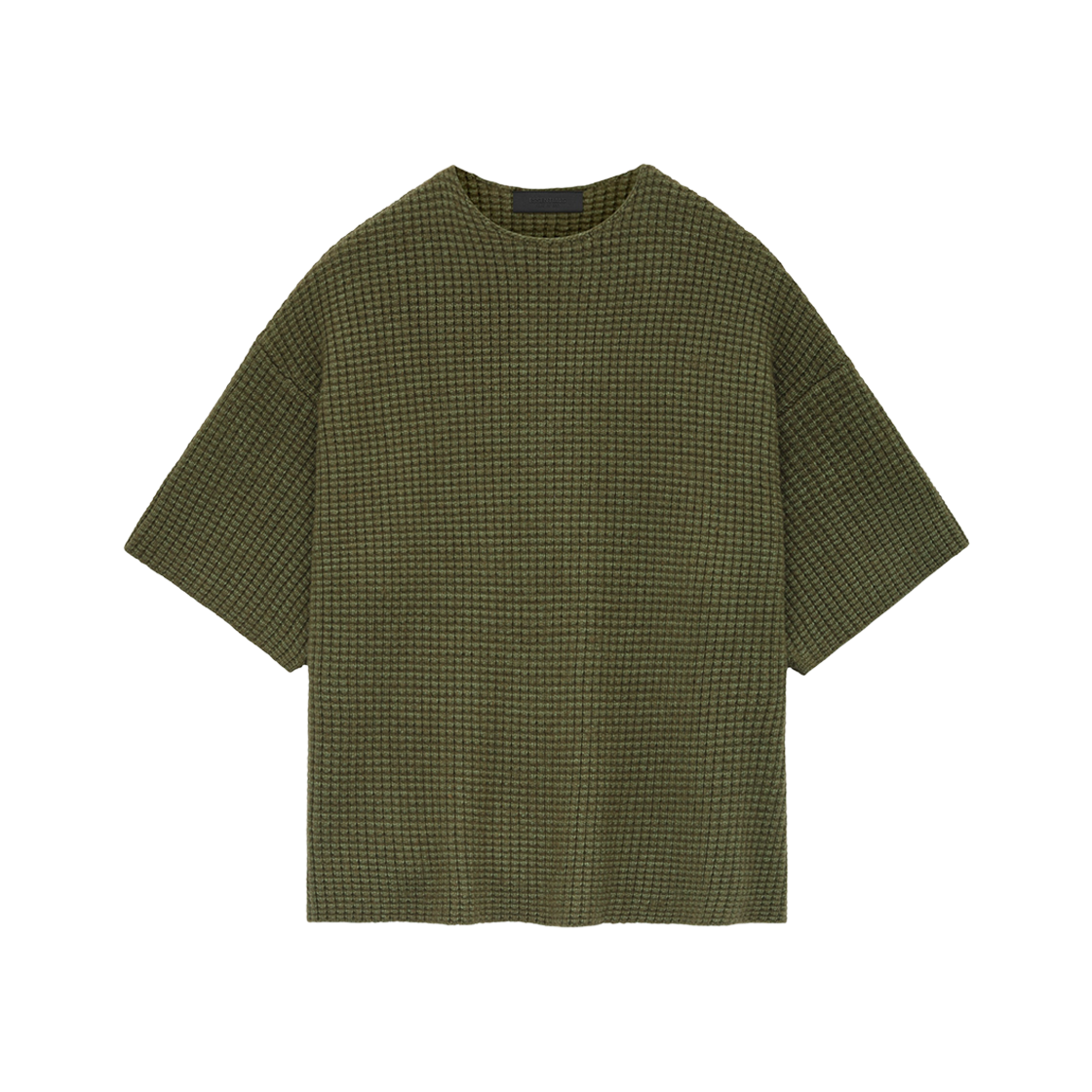 Essentials Heavy Waffle Short Sleeve Crewneck Sweater Military - 24FW 상세 이미지 1