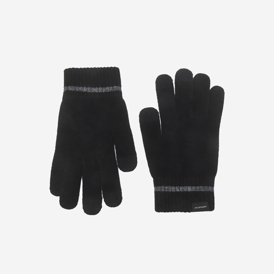 Jillstuart Men's Acc Grey Line Cashmere Blended Gloves Black 상세 이미지 1