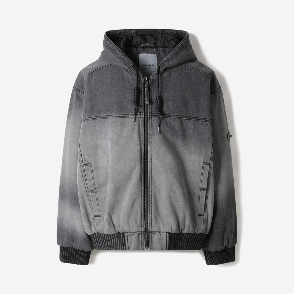 시리즈 데님 후디 점퍼 그레이(Series Denim Hoodie Jumper Gray)