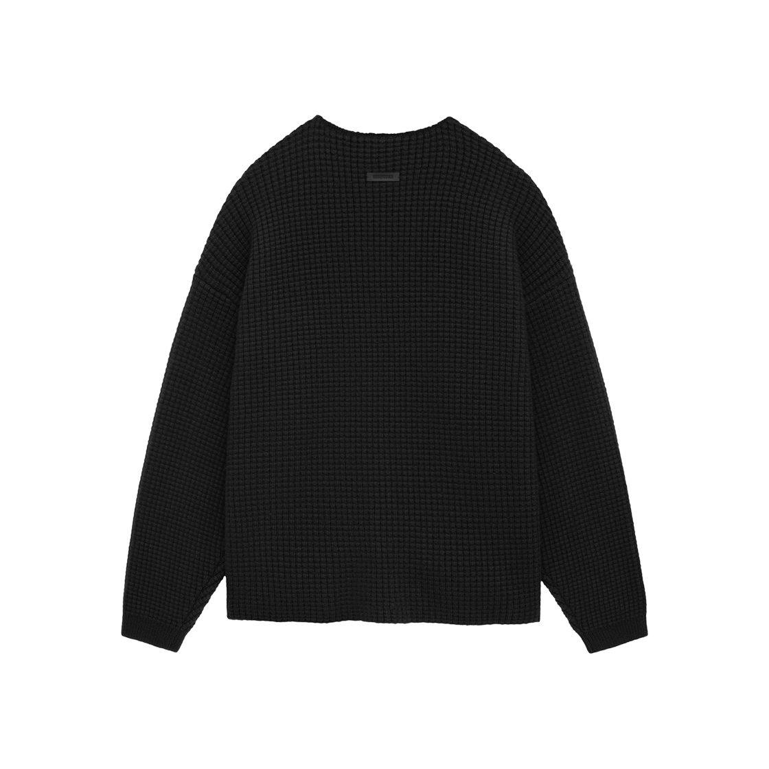 Essentials Heavy Waffle Crewneck Sweater Black - 24FW 상세 이미지 2