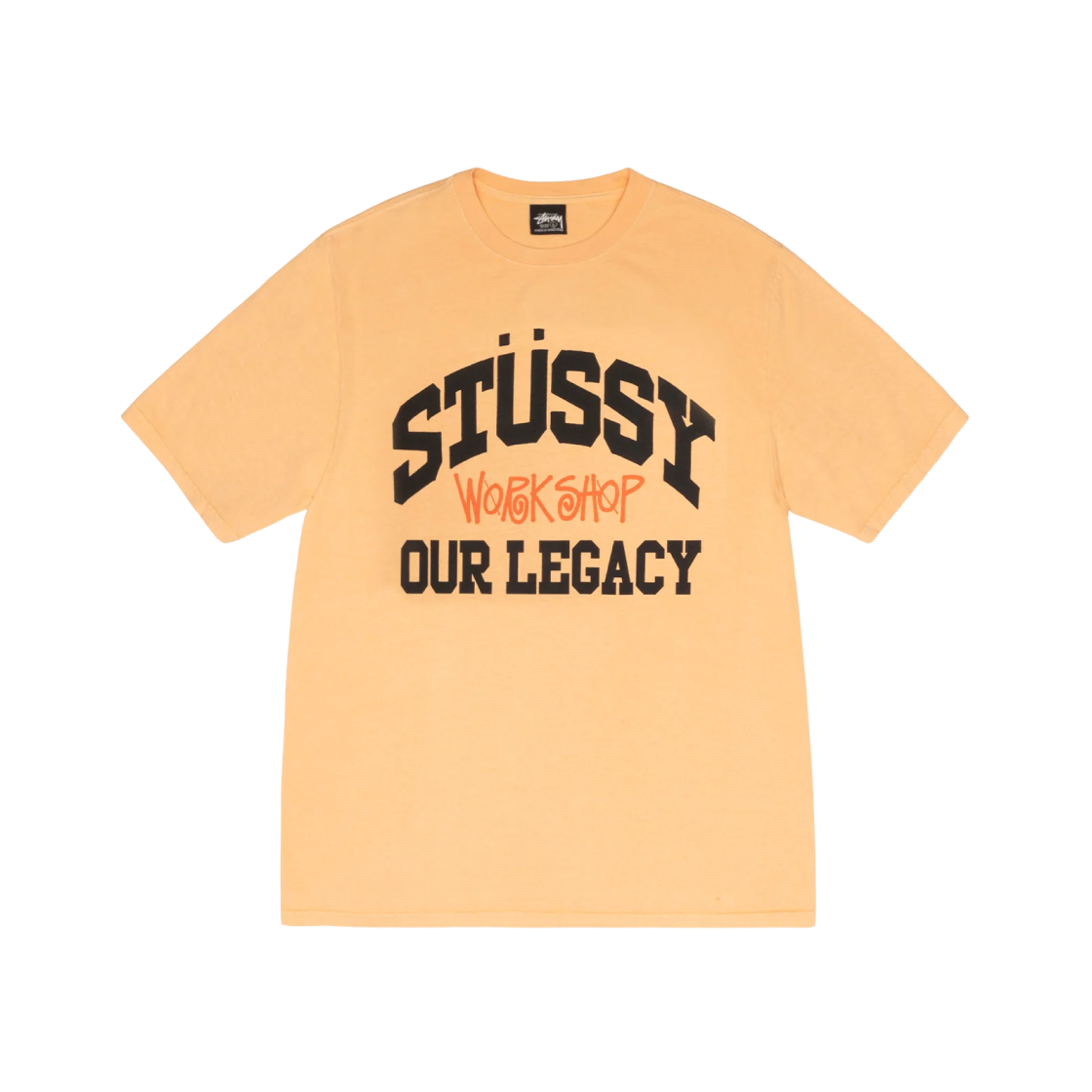 Stussy x Our Legacy Work Shop Pigment Dyed Collegiate T-Shirt Peach 상세 이미지 1