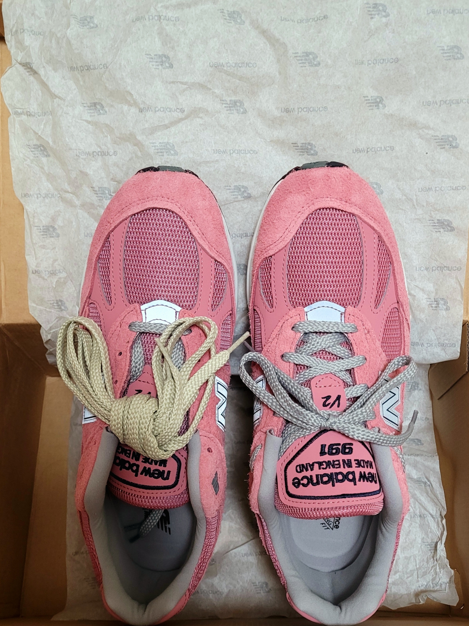 New Balance 991v2 Made in UK Brandied Apricot 착용 스타일