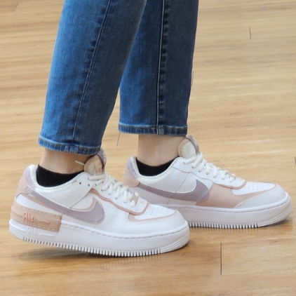 (W) Nike Air Force 1 Shadow White Pink Oxford 착용 스타일