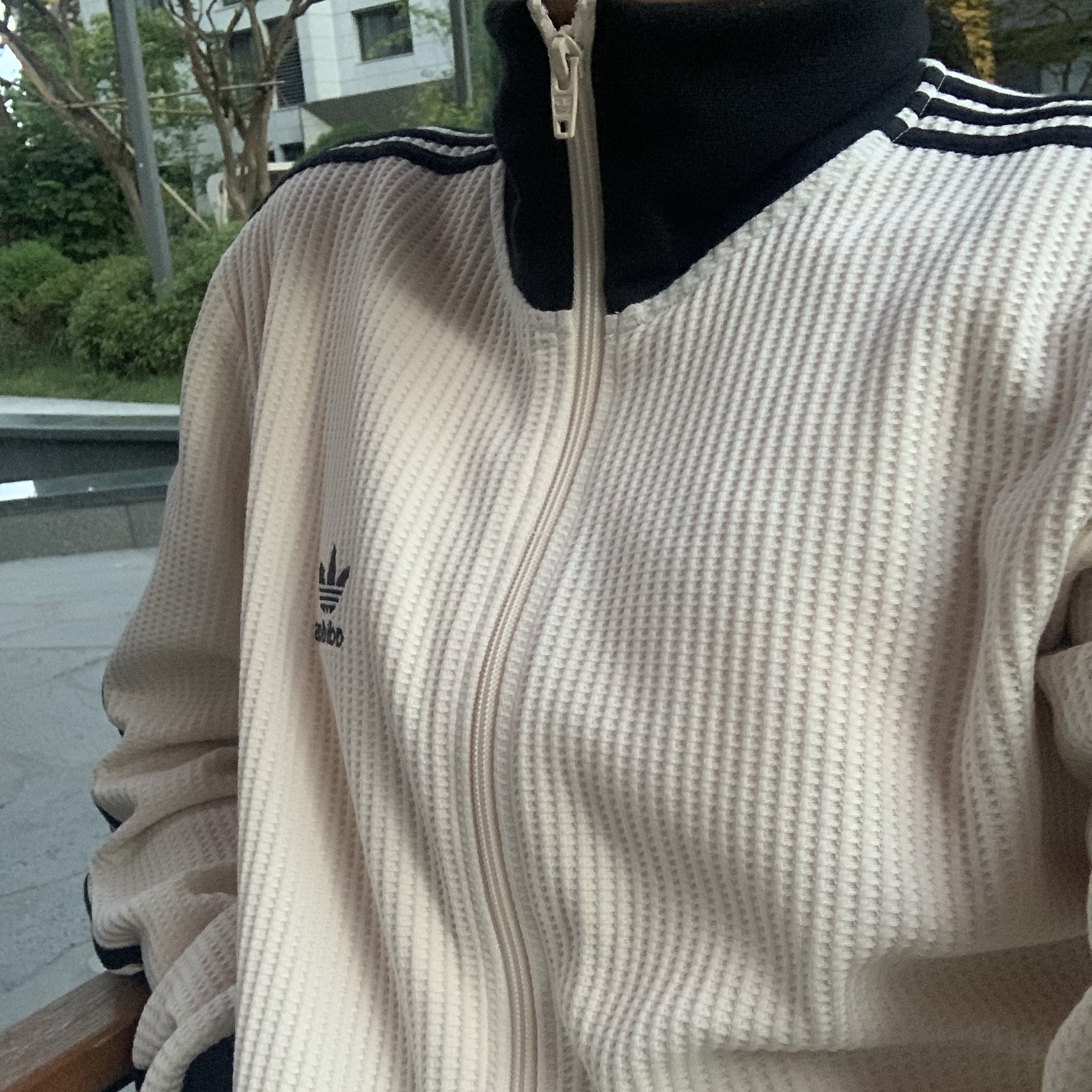 Adidas Waffle Beckenbauer Track Top Wonder White - KR Sizing 착용 스타일