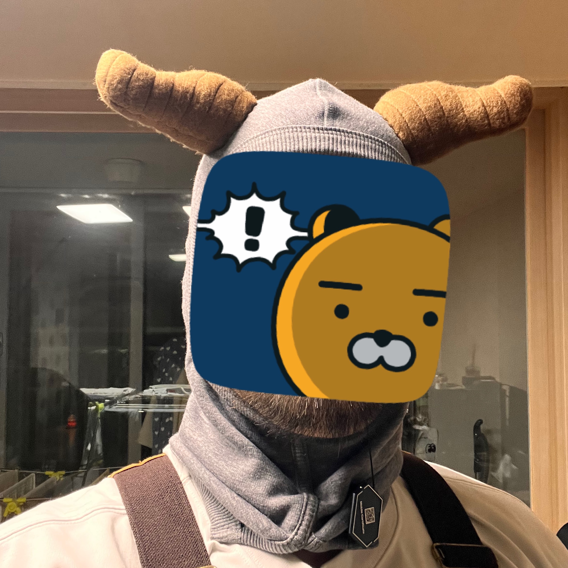 IAB Studio x Delicious in Dungeon Senshi Balaclava Gray 착용 스타일