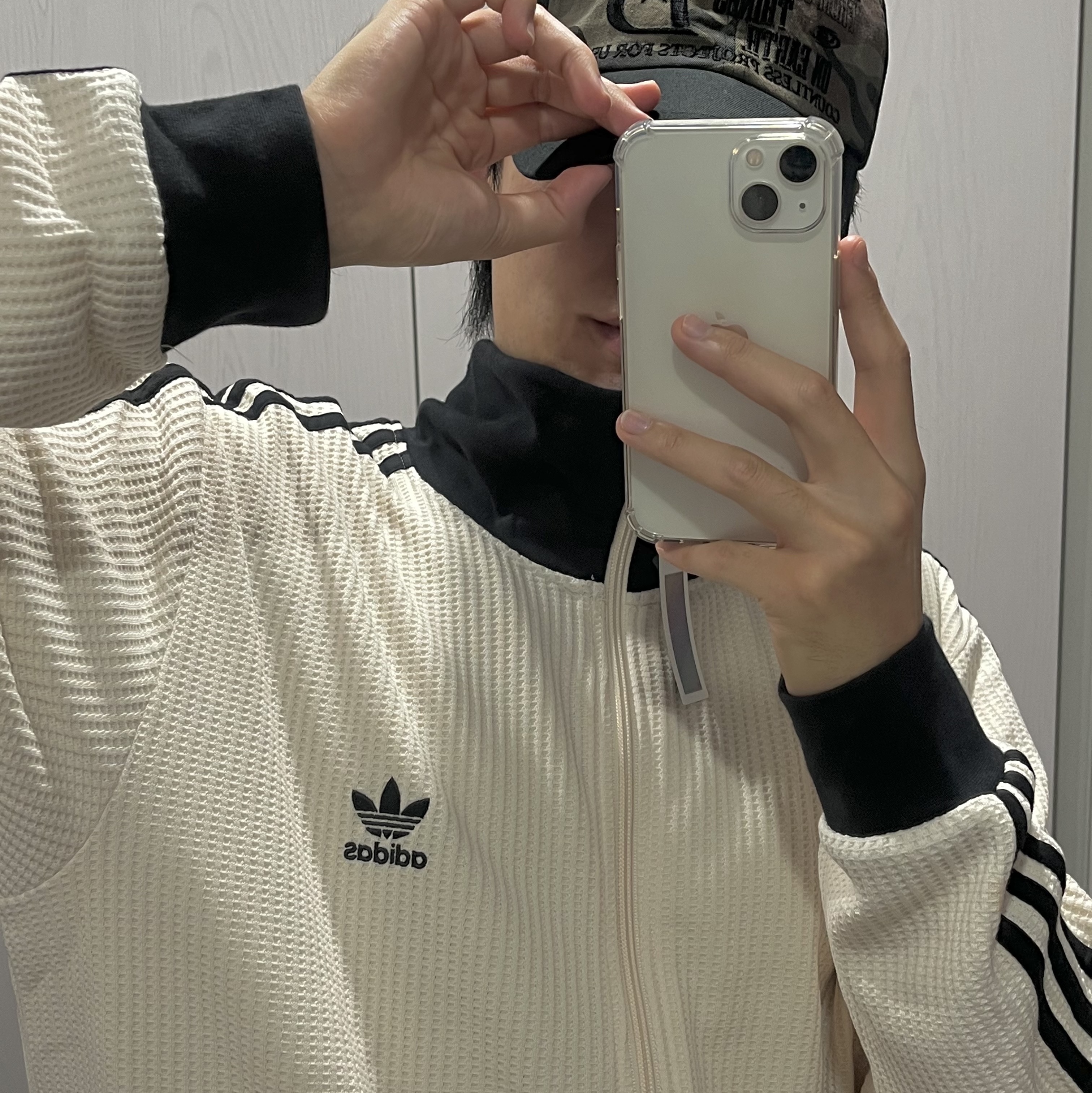Adidas Waffle Beckenbauer Track Top Wonder White - KR Sizing 착용 스타일 - 2