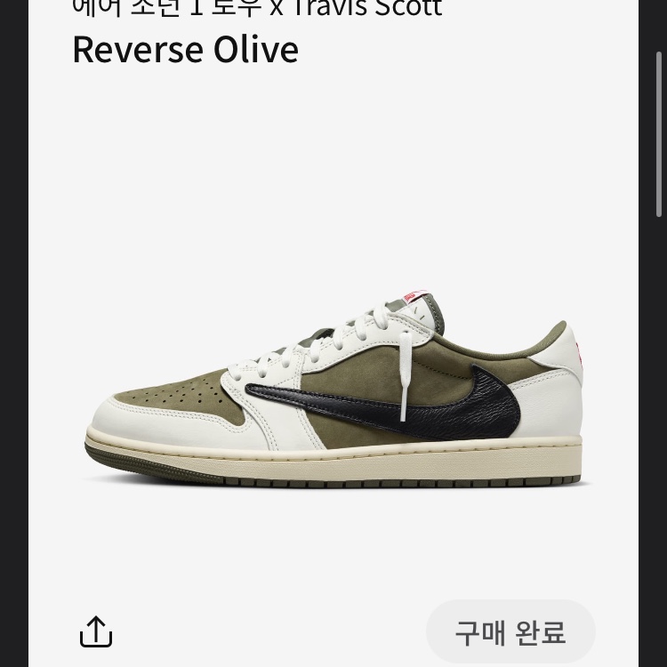 Jordan 1 x Travis Scott Retro Low OG SP Reverse Olive 착용 스타일