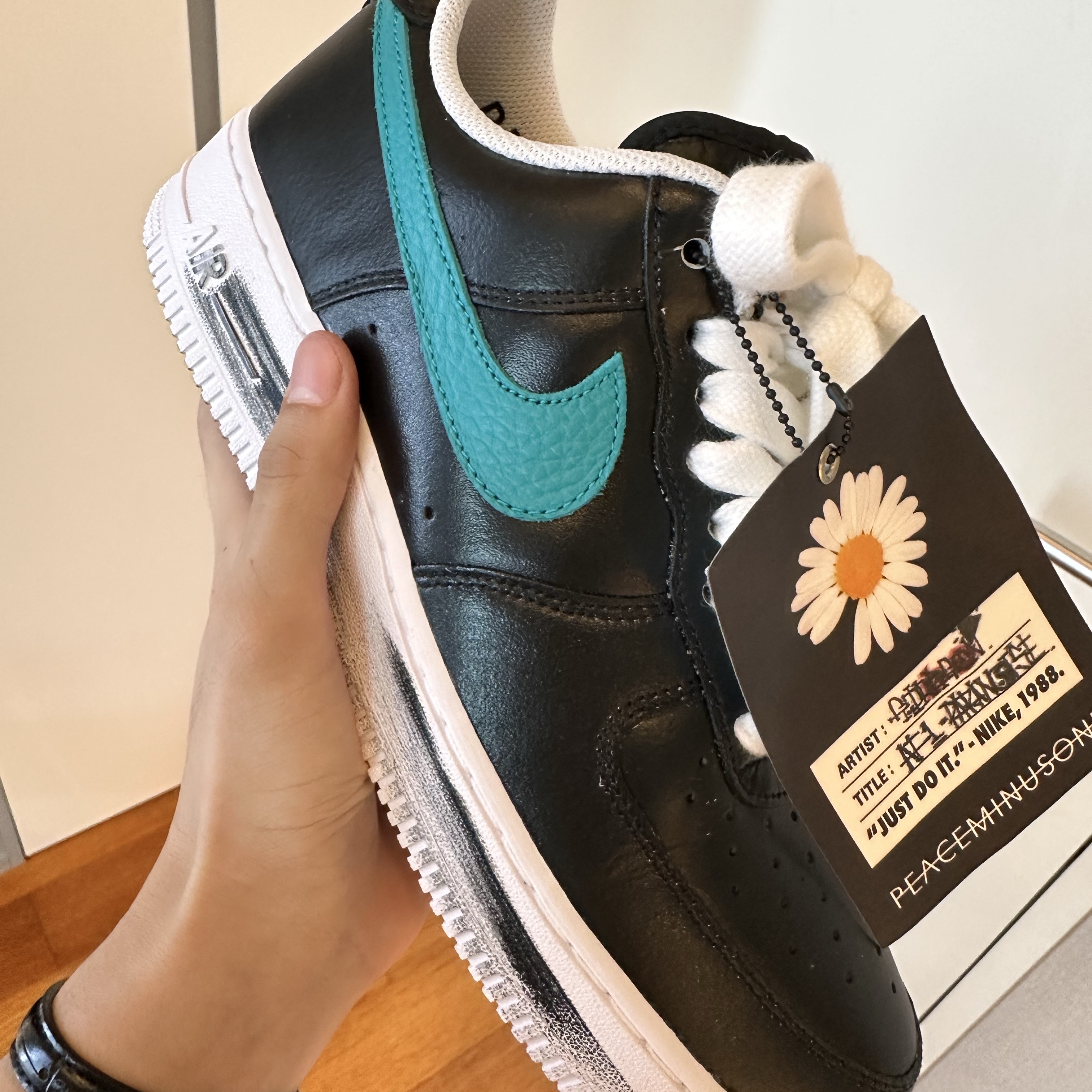 Nike x Peaceminusone Air Force 1 Low Para-Noise 3.0 Black and Multicolor 착용 스타일 - 4