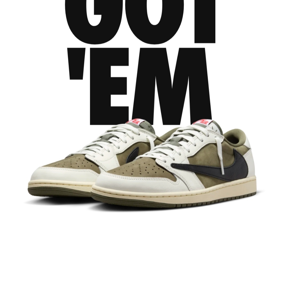 Jordan 1 x Travis Scott Retro Low OG SP Reverse Olive 착용 스타일