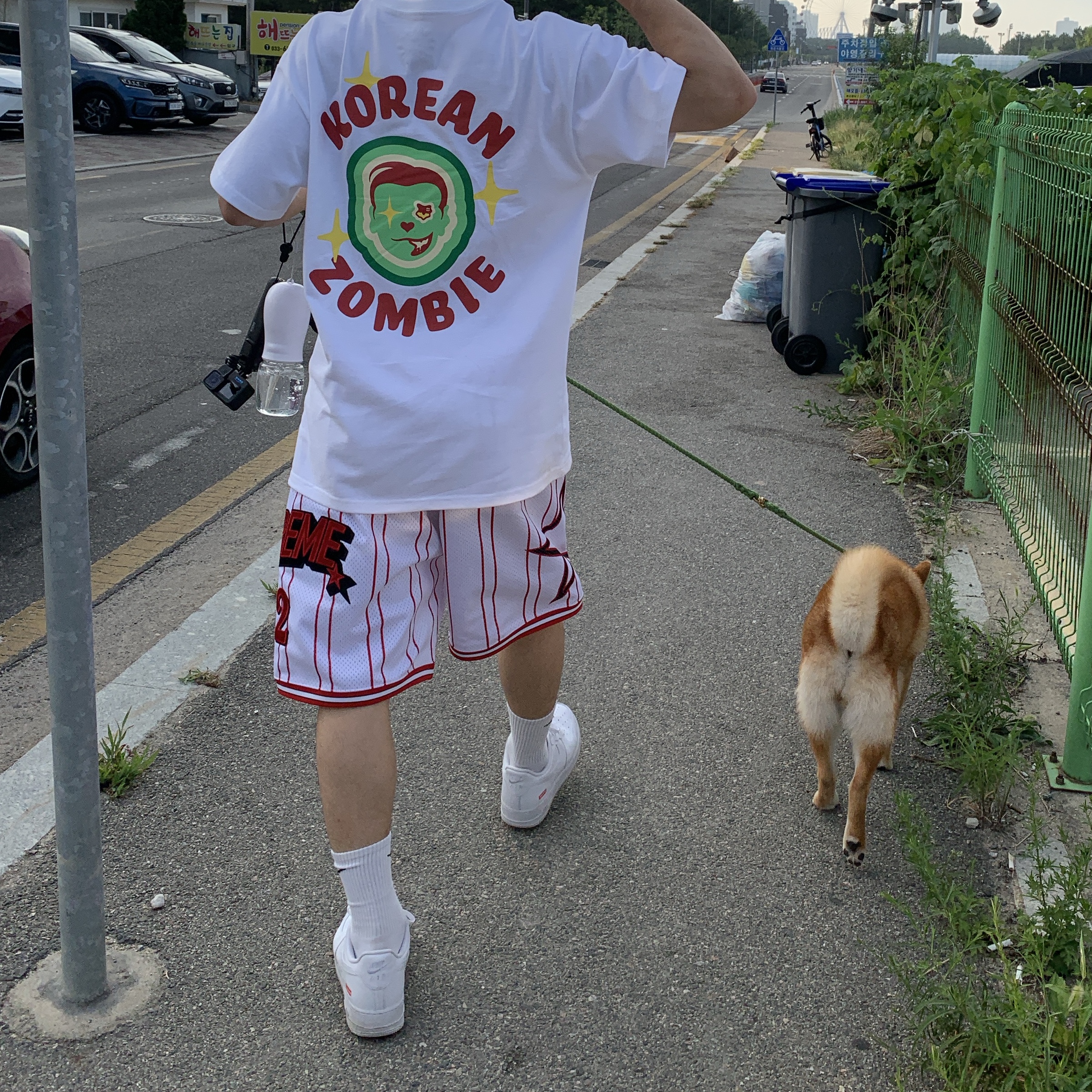 Supreme Star Basketball Short White - 24SS, Nike x Supreme Air Force 1 Low White 착용 스타일