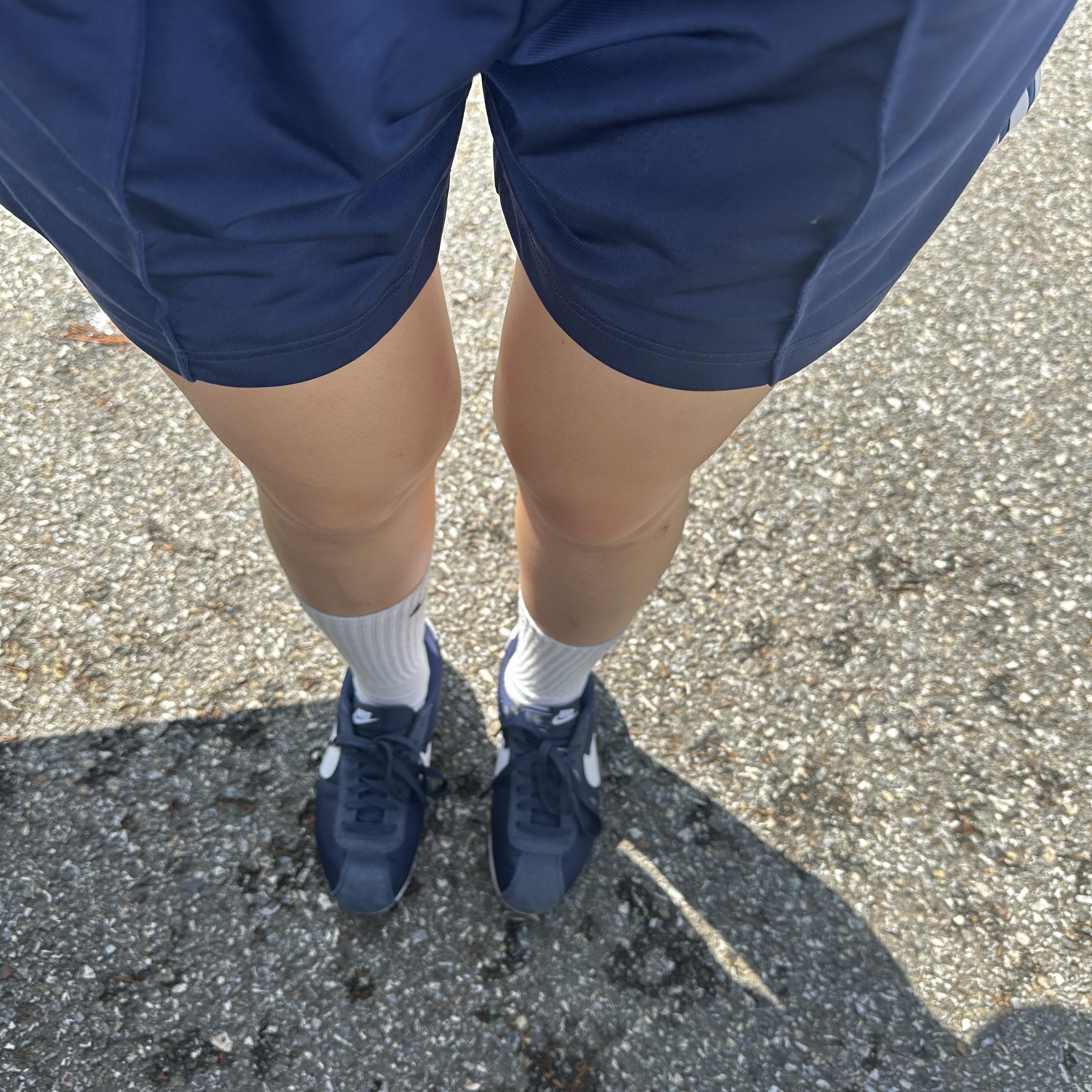 (W) Nike Cortez Midnight Navy 착용 스타일 - 1