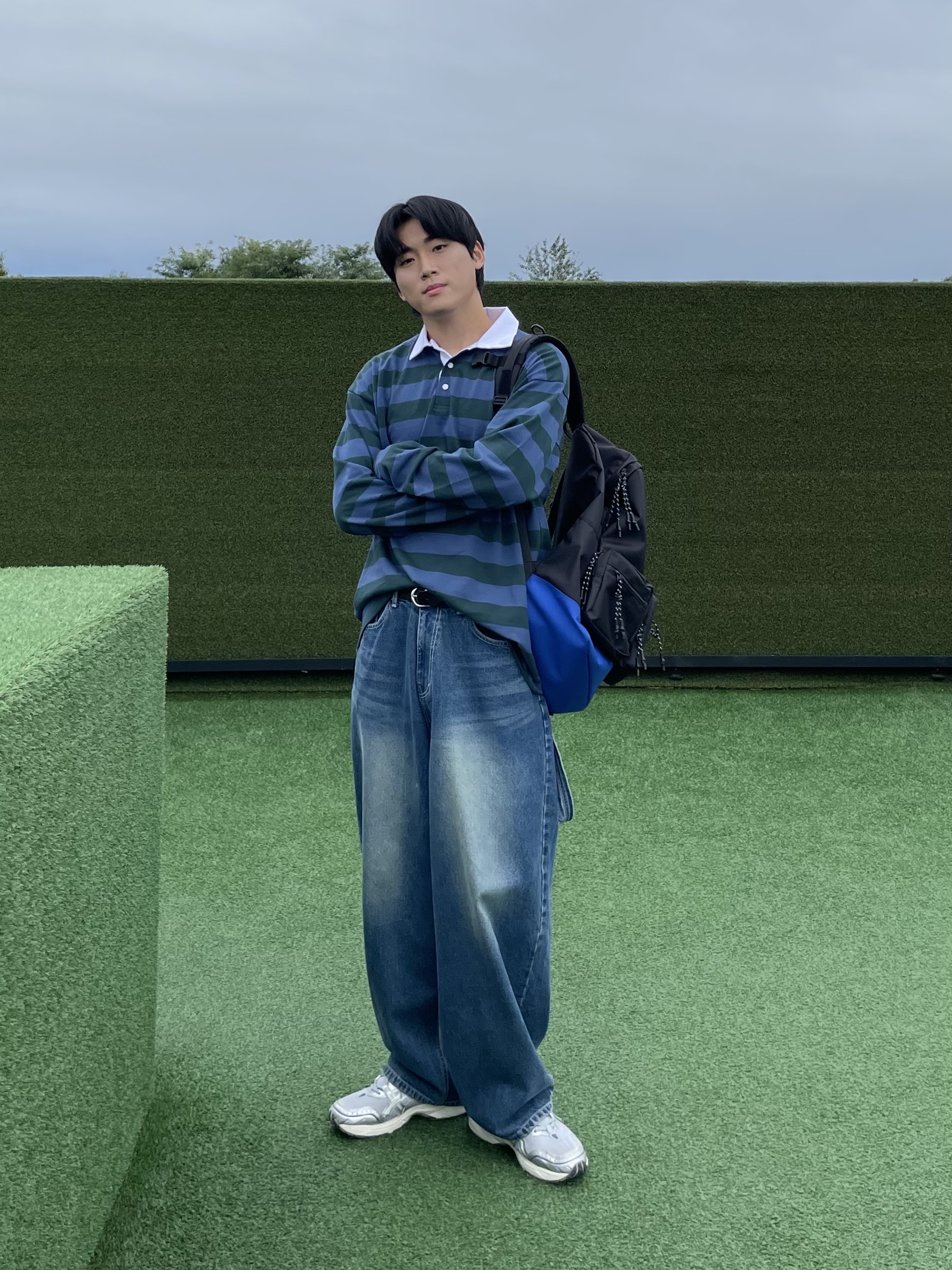 Ader Error Significant Tag Backpack 02 Noir, Asics Gel-1090 Piedmont Grey 착용 스타일 - 2