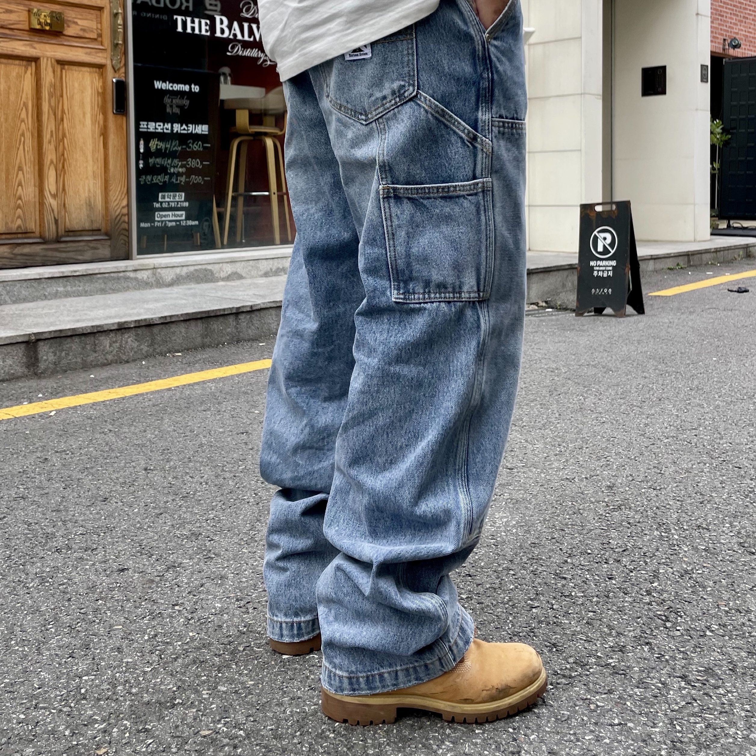 Timberland Premium 6 inch Waterproof Boot Wheat Nubuck - Wide, Supreme Pigment Canvas S Logo 6-Panel Black - 23SS 착용 스타일 - 3