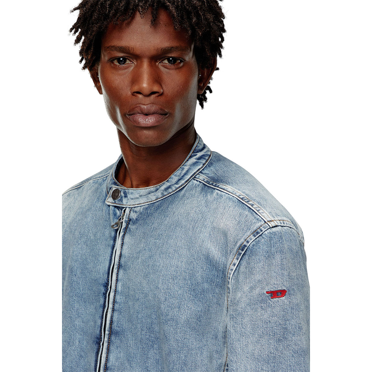 Diesel D-Glory Jacket Azul Claro 착용 스타일 - 3