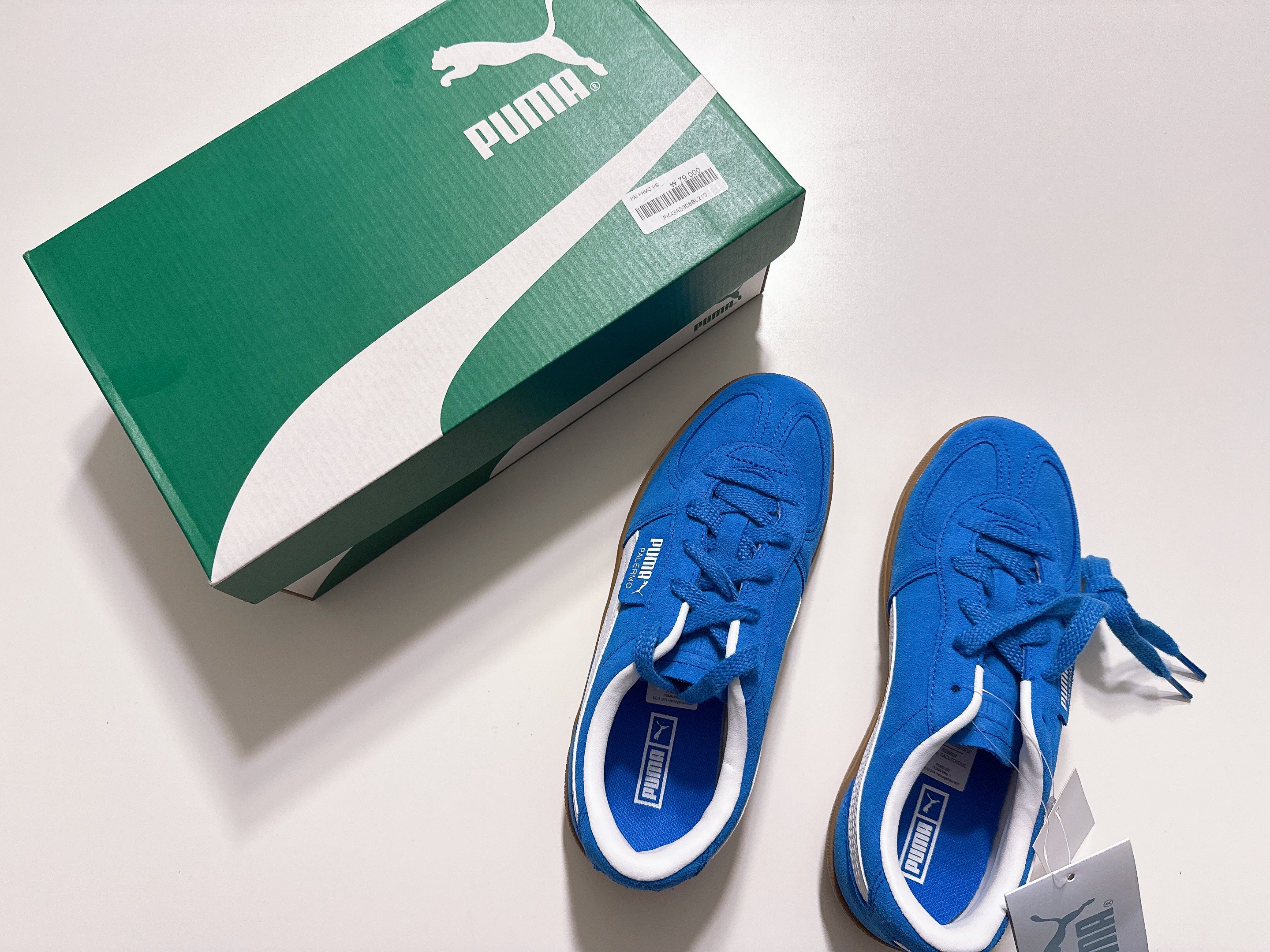 Puma Palermo Cobalt Glaze White 착용 스타일