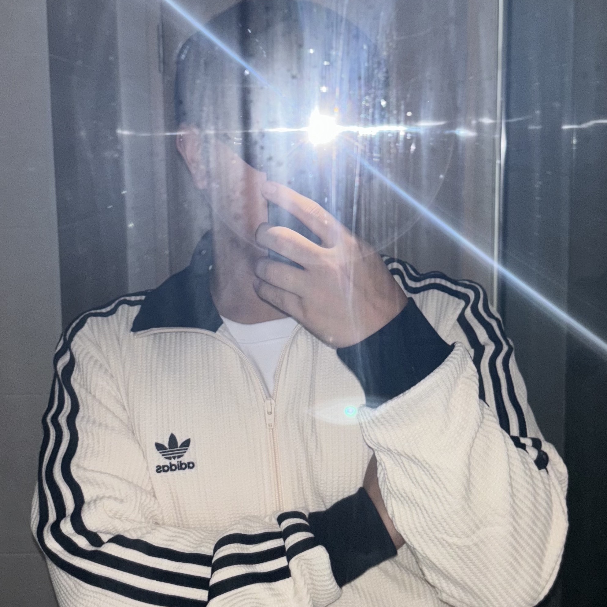 Adidas Waffle Beckenbauer Track Top Wonder White - KR Sizing 착용 스타일 - 1