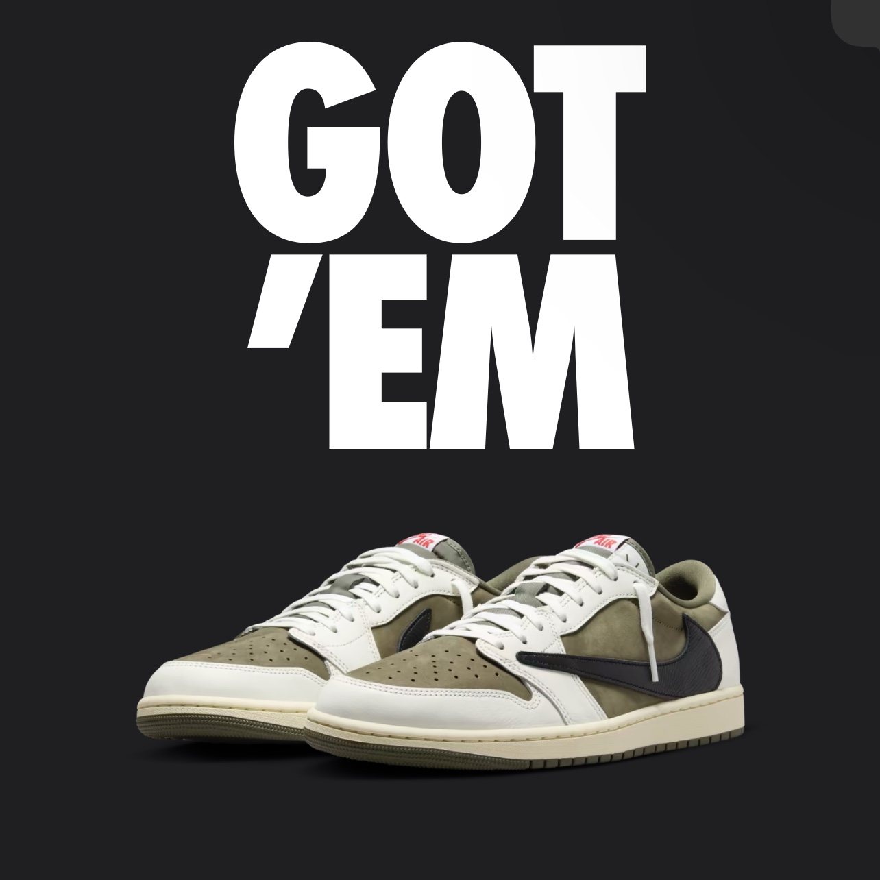 Jordan 1 x Travis Scott Retro Low OG SP Reverse Olive 착용 스타일