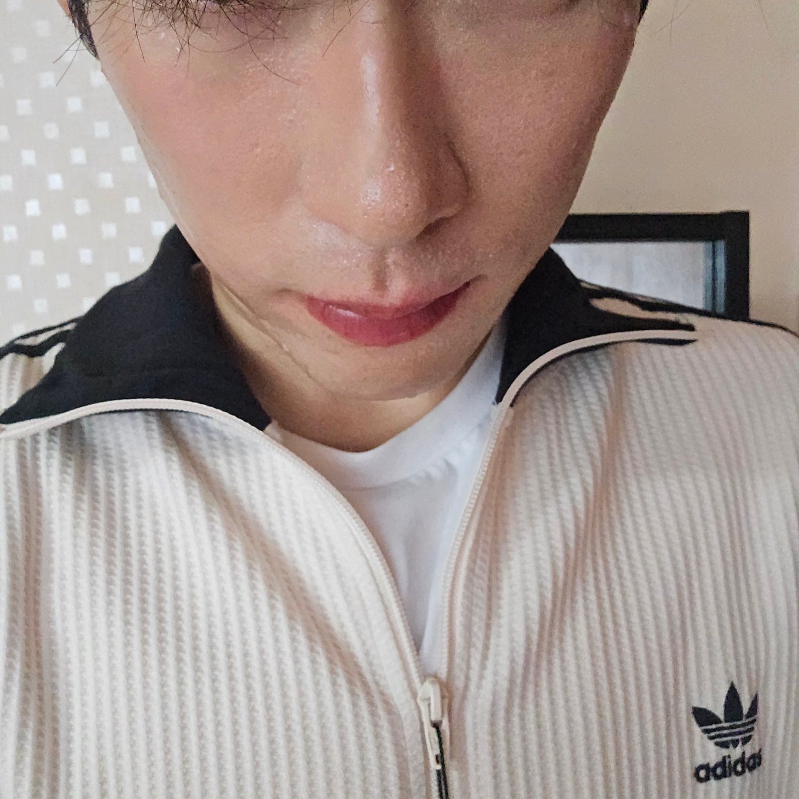 Adidas Waffle Beckenbauer Track Top Wonder White - KR Sizing 착용 스타일 - 2