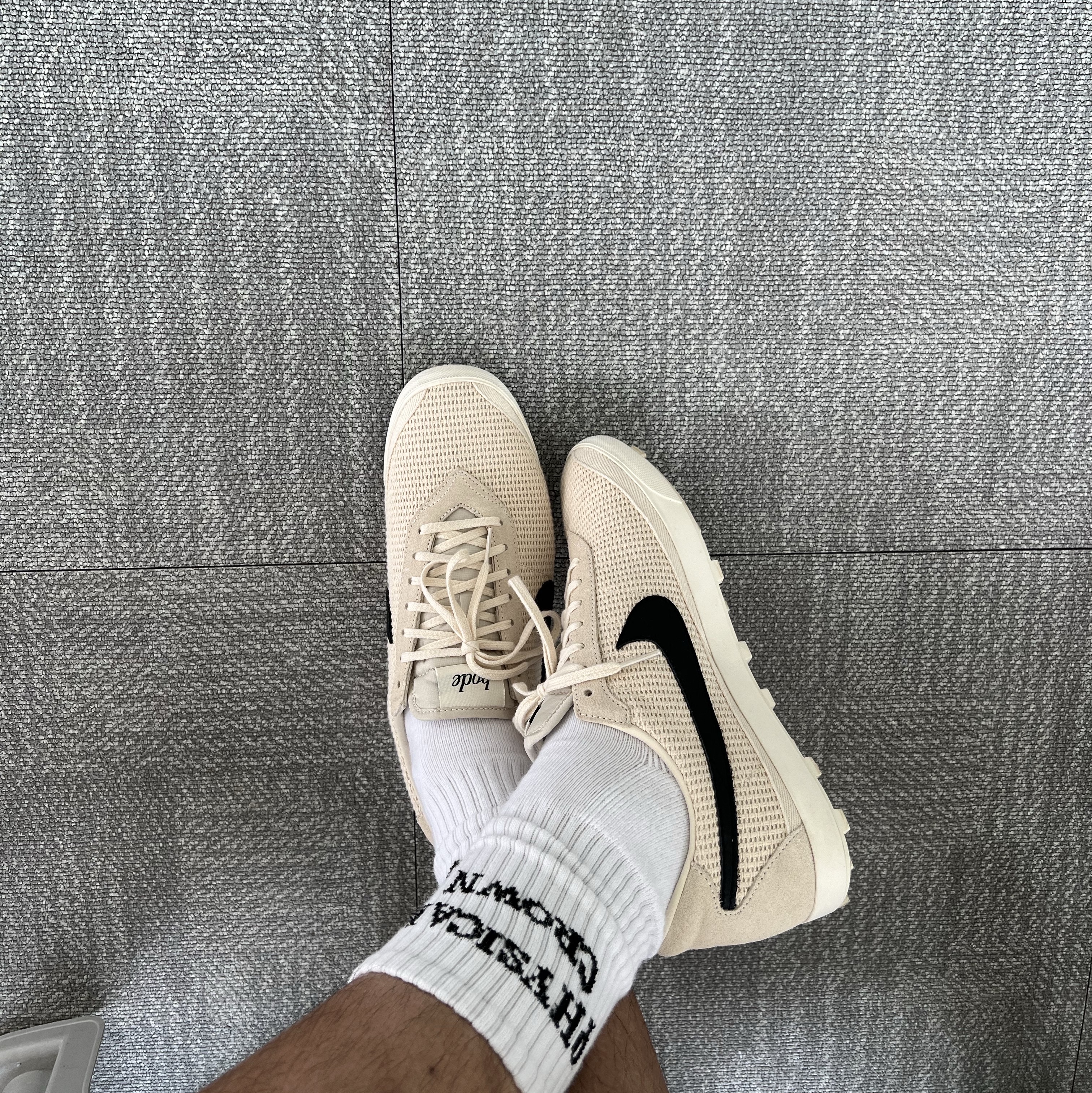Nike x Bode Astrograbber SP Light Cream and Black 착용 스타일 - 1
