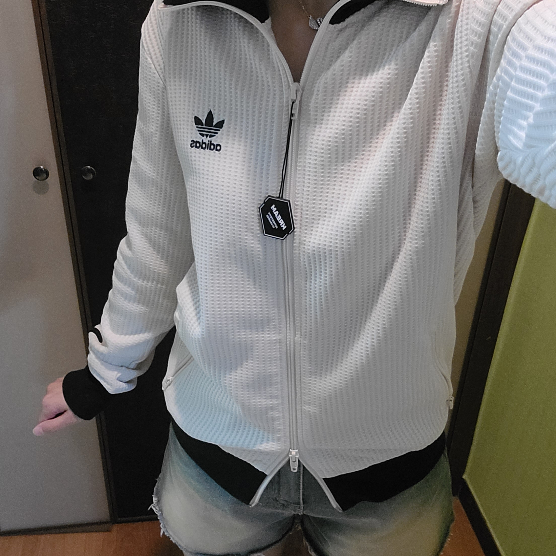 Adidas Waffle Beckenbauer Track Top Wonder White - KR Sizing 착용 스타일