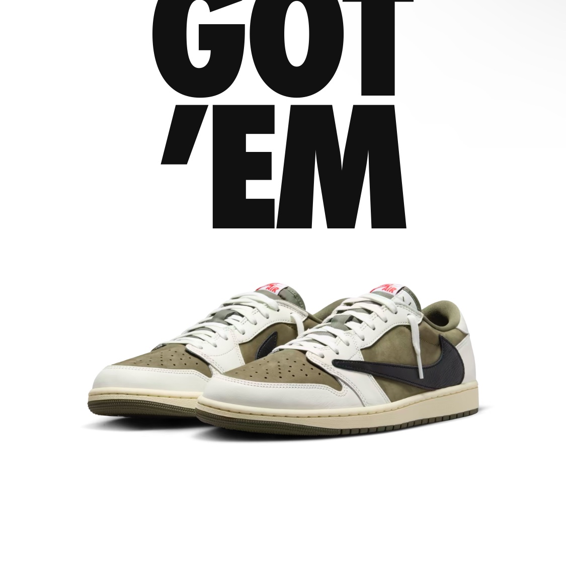 Nike x Peaceminusone Air Force 1 Low Para-Noise 3.0 Black and Multicolor, Jordan 1 x Travis Scott Retro Low OG SP Reverse Olive 착용 스타일 - 2