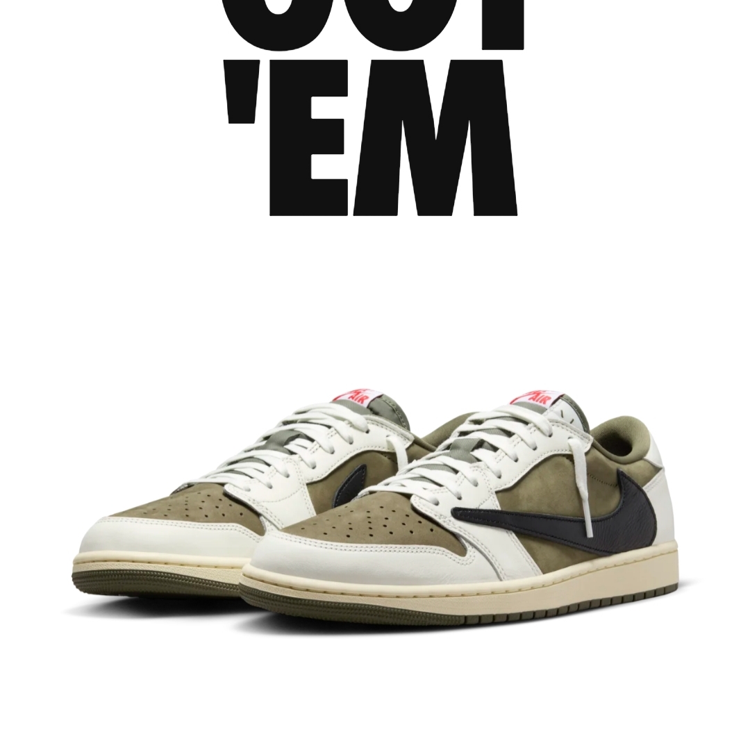 Jordan 1 x Travis Scott Retro Low OG SP Reverse Olive 착용 스타일