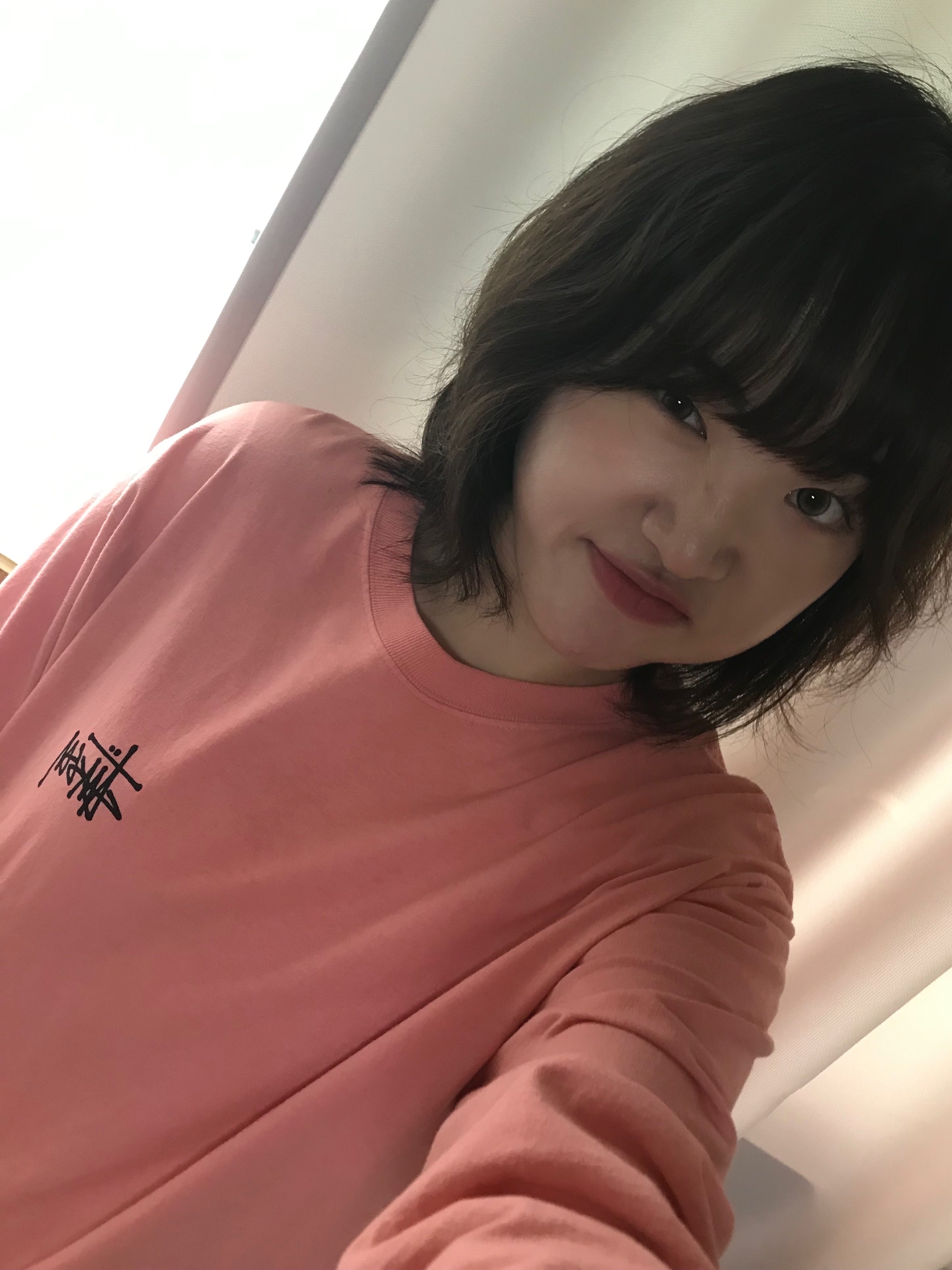 Stussy Basic Stussy Pigment Dyed LS T-Shirt Coral 2024 착용 스타일