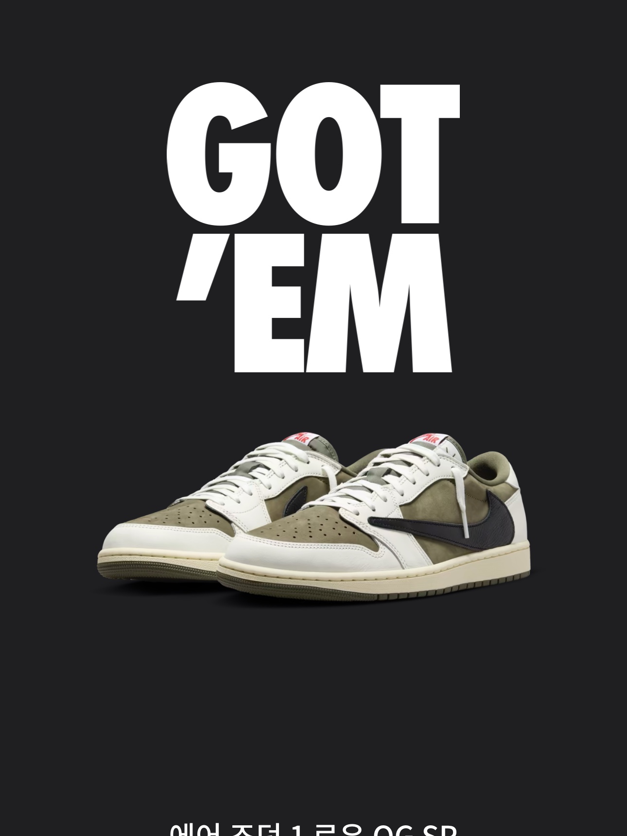 Jordan 1 x Travis Scott Retro Low OG SP Reverse Olive 착용 스타일