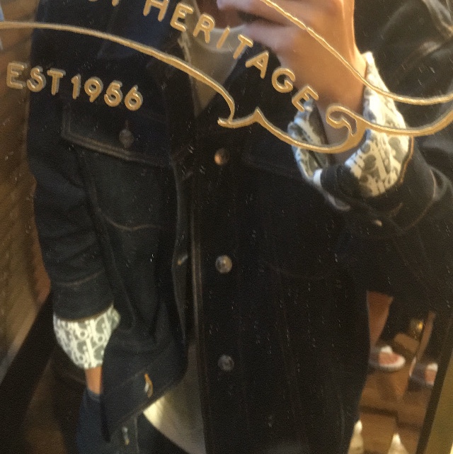 Dior Oblique Low Cotton Denim Jacket Blue, Dior Oblique Raw Cotton Denim Blouson Blue 착용 스타일 - 1