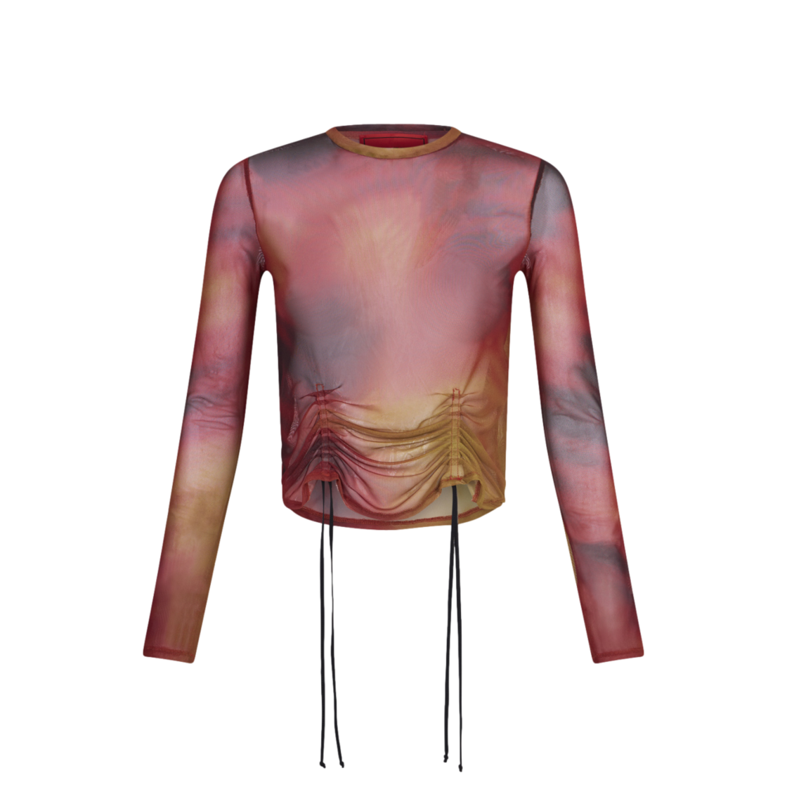 Vision Of Super Longsleeve Top With Coulisse On Front And Abstract Fire Print 상세 이미지 1