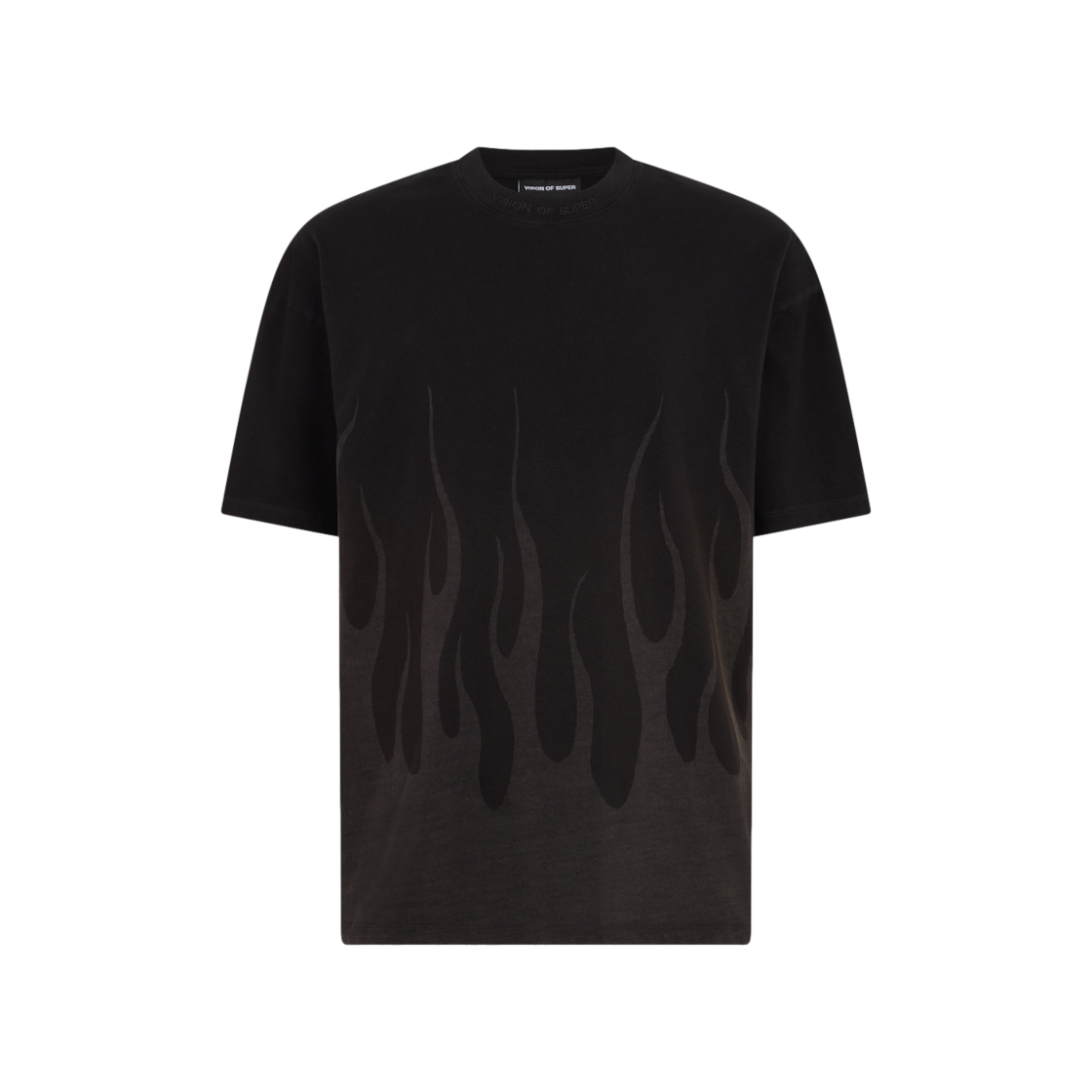 Vision Of Super Black T-Shirt With Corrosive Flames 상세 이미지 1