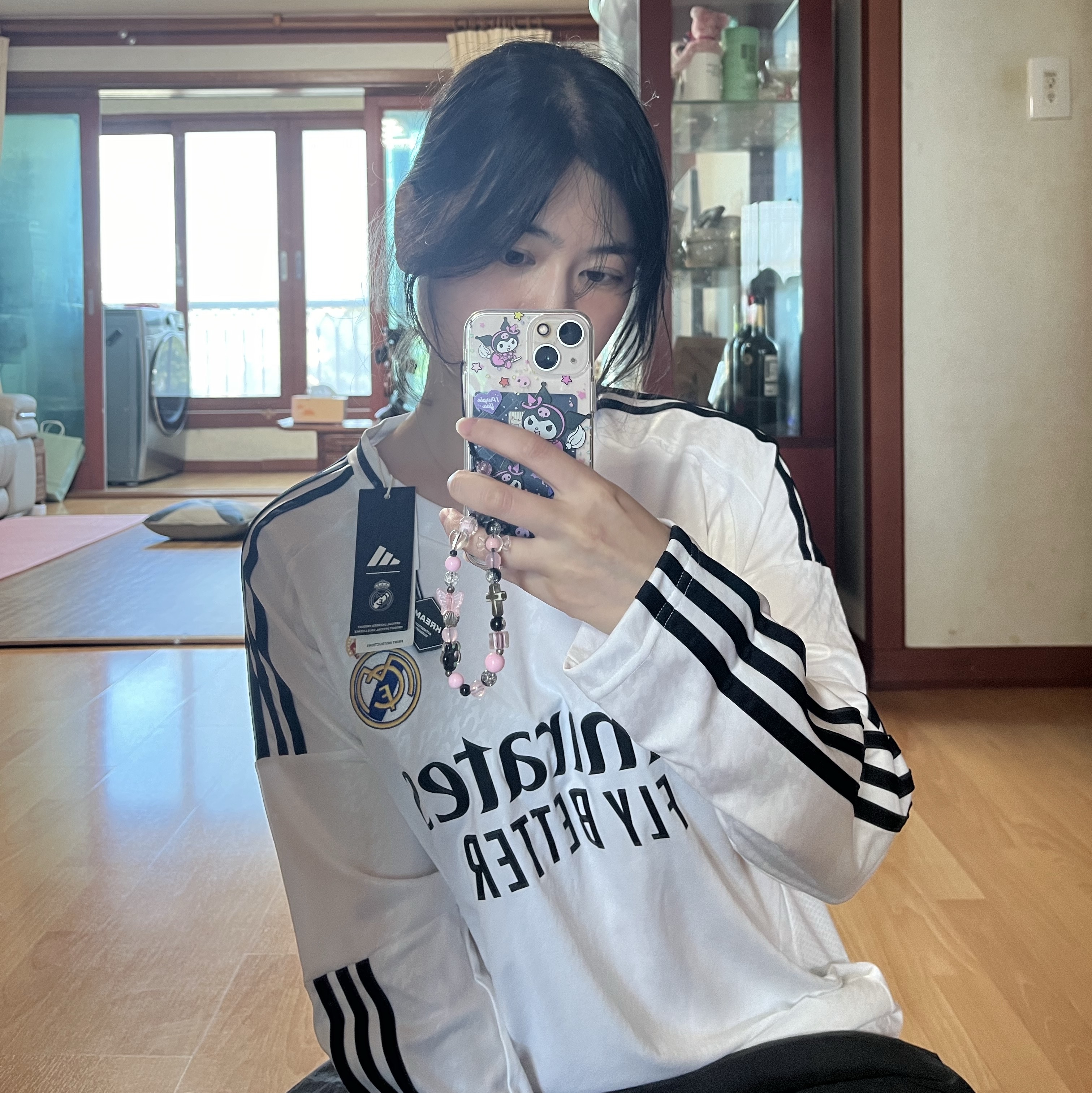Adidas Real Madrid 2024/25 Home Long Sleeve Jersey White - KR Sizing (Non Marking Ver.) 착용 스타일 - 2