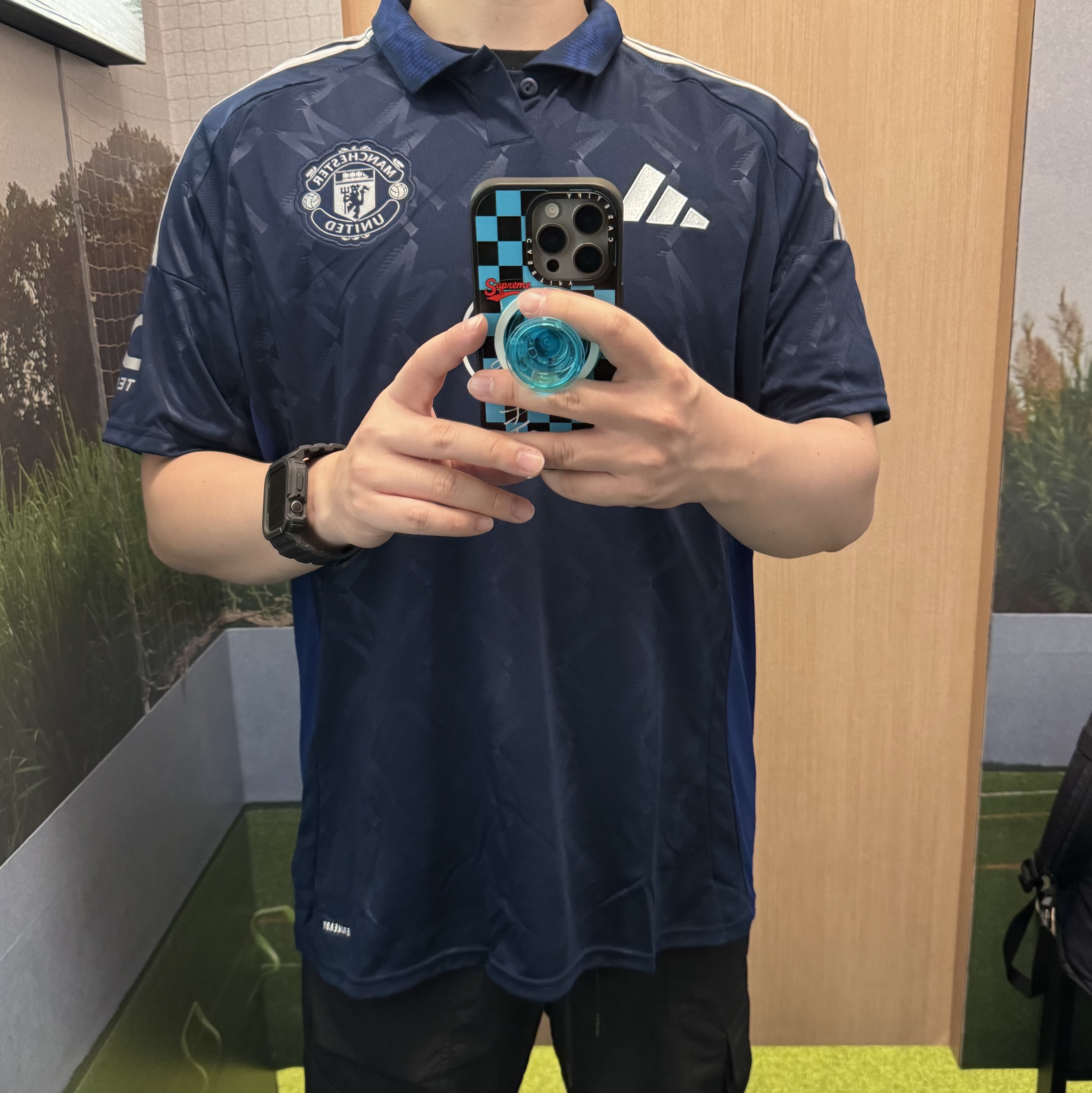 Adidas Manchester United 2024/25 Away Jersey Night Indigo - KR Sizing (Non Marking Ver.) 착용 스타일