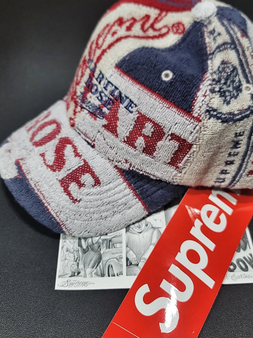 Supreme x Martine Rose Towel 6-Panel White - 24FW 착용 스타일