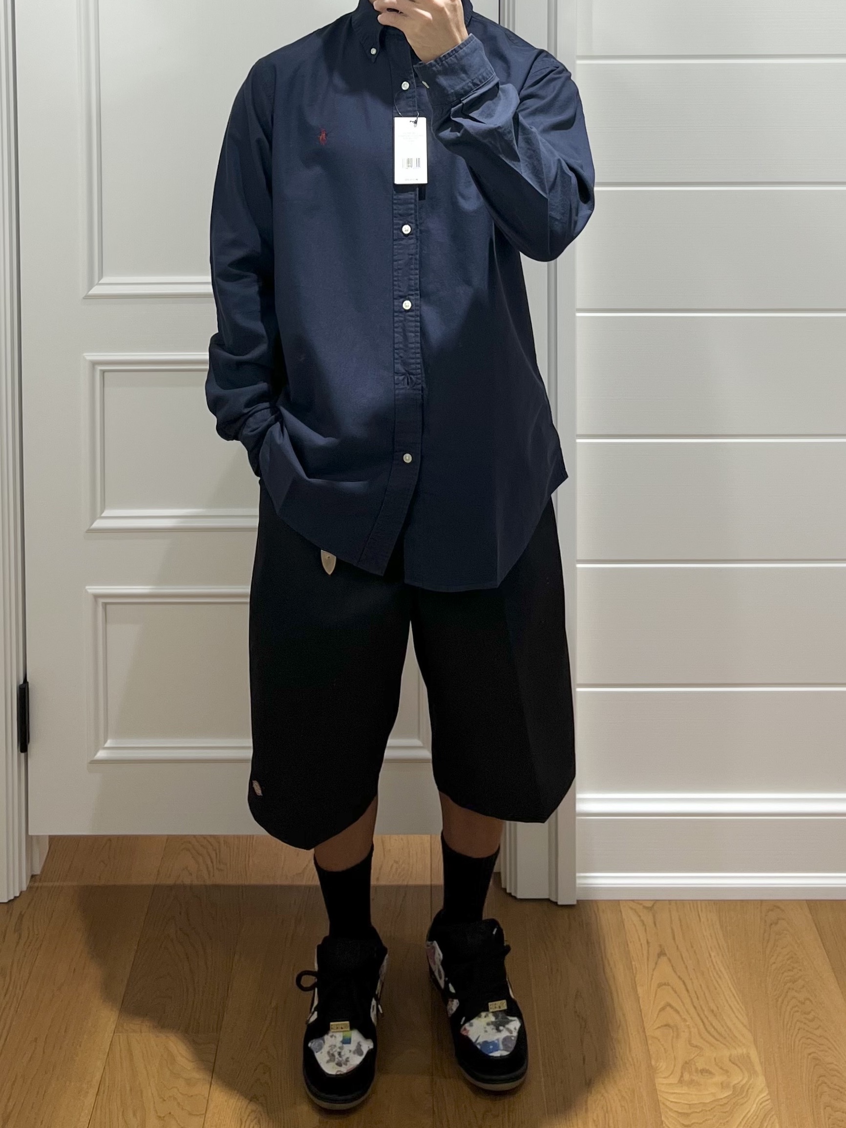 [30% 적립] Polo Ralph Lauren Classic Fit Garment Dyed Oxford Shirt White, Our Legacy Belt 2cm Leather Black 착용 스타일