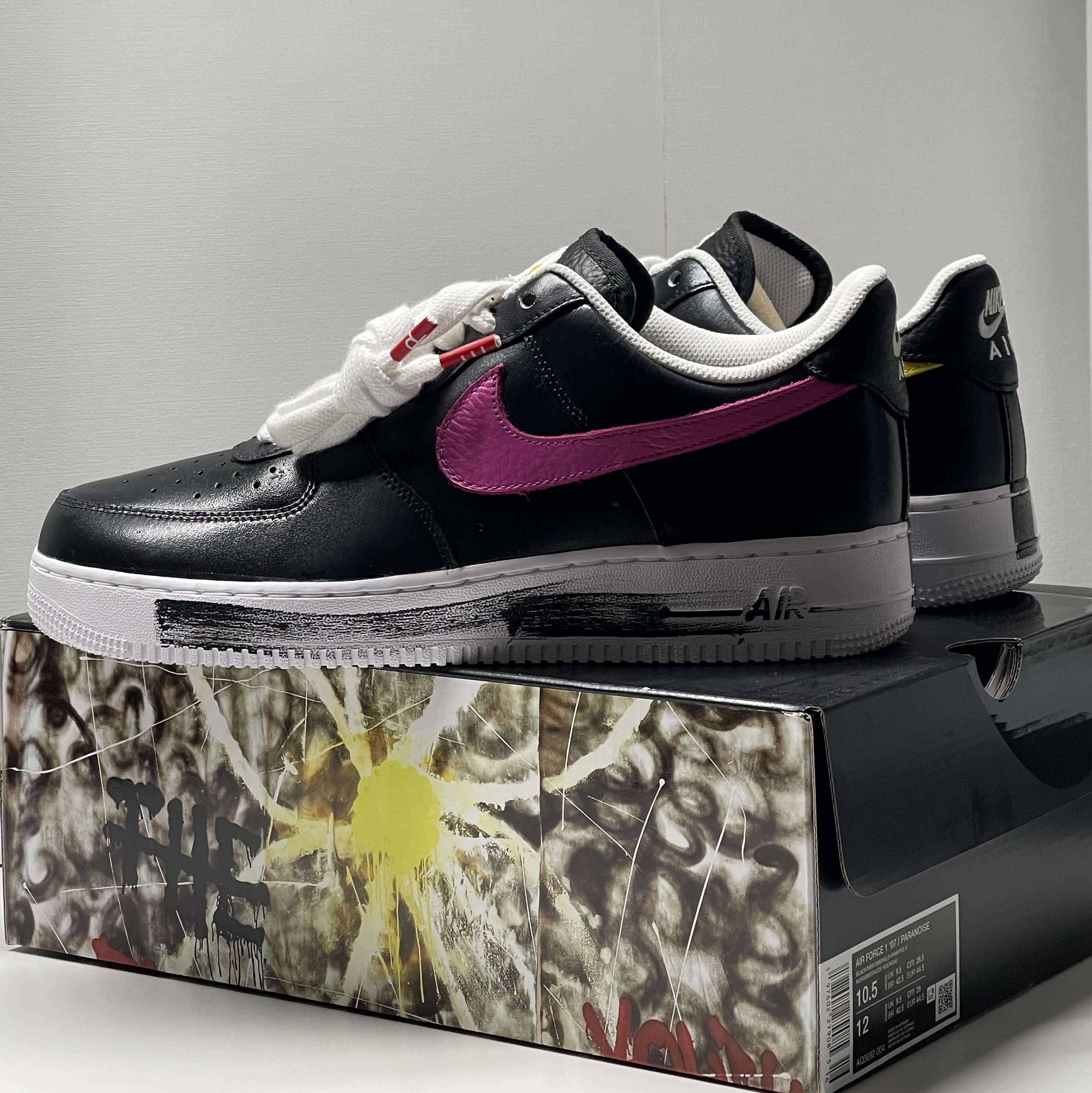 Nike x Peaceminusone Air Force 1 Low Para-Noise 3.0 Black and Multicolor 착용 스타일