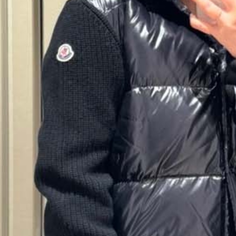(W) Moncler Padded Wool Cardigan Black - 24SS 착용 스타일 - 2