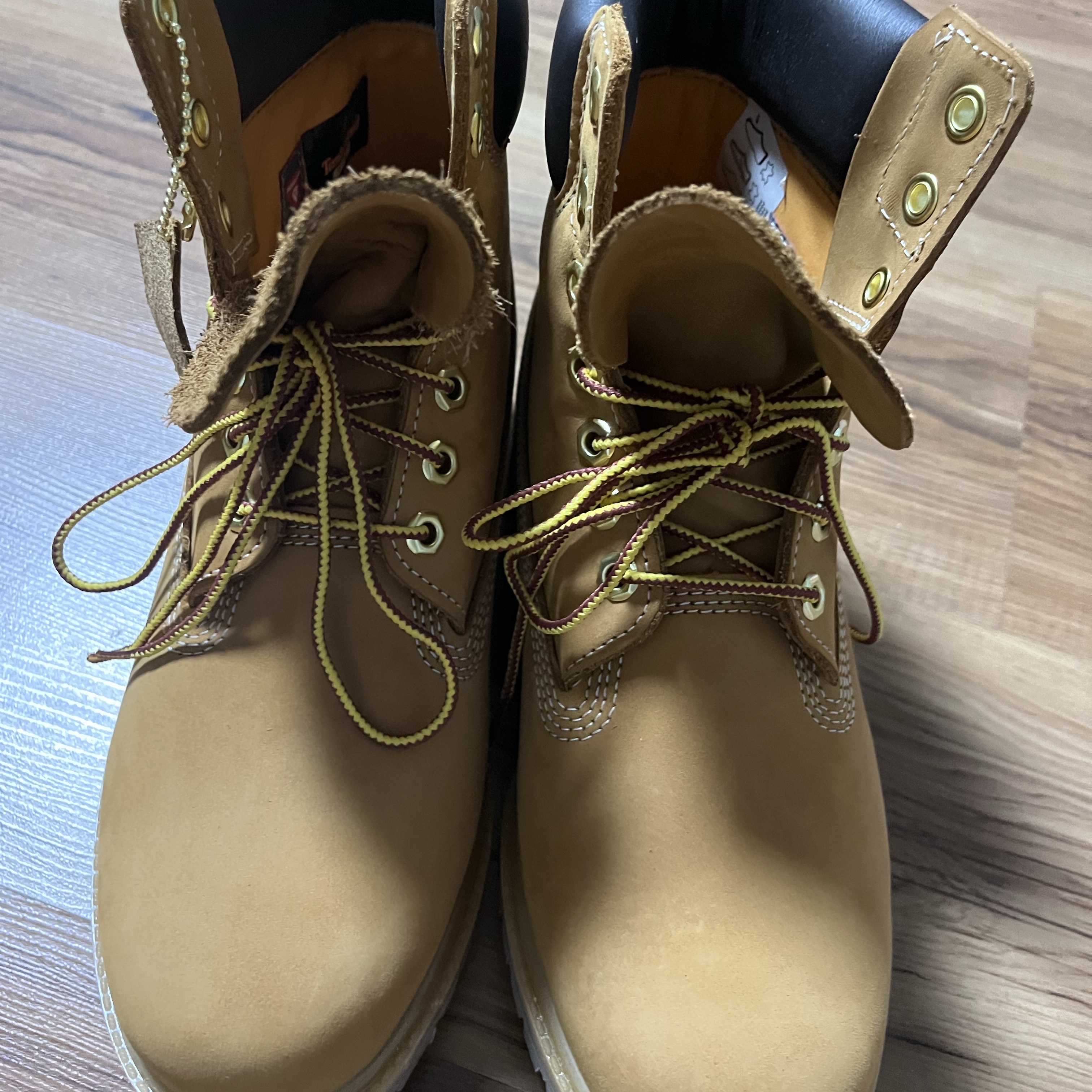 Timberland Premium 6 inch Waterproof Boot Wheat Nubuck - Wide 착용 스타일 - 1