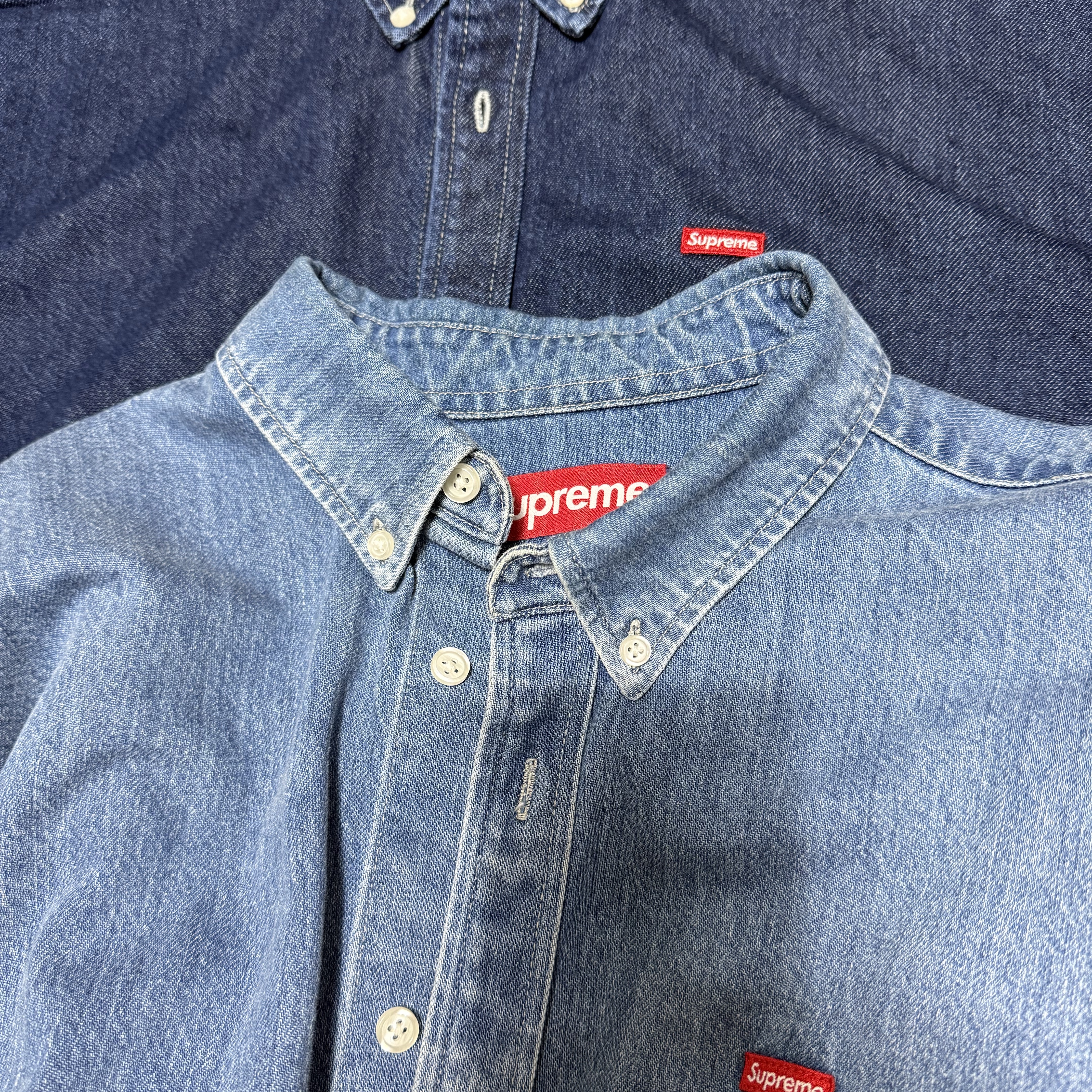 Supreme Small Box Shirt Denim - 23FW, Supreme Small Box Shirt Rinsed Denim - 24FW 착용 스타일 - 1