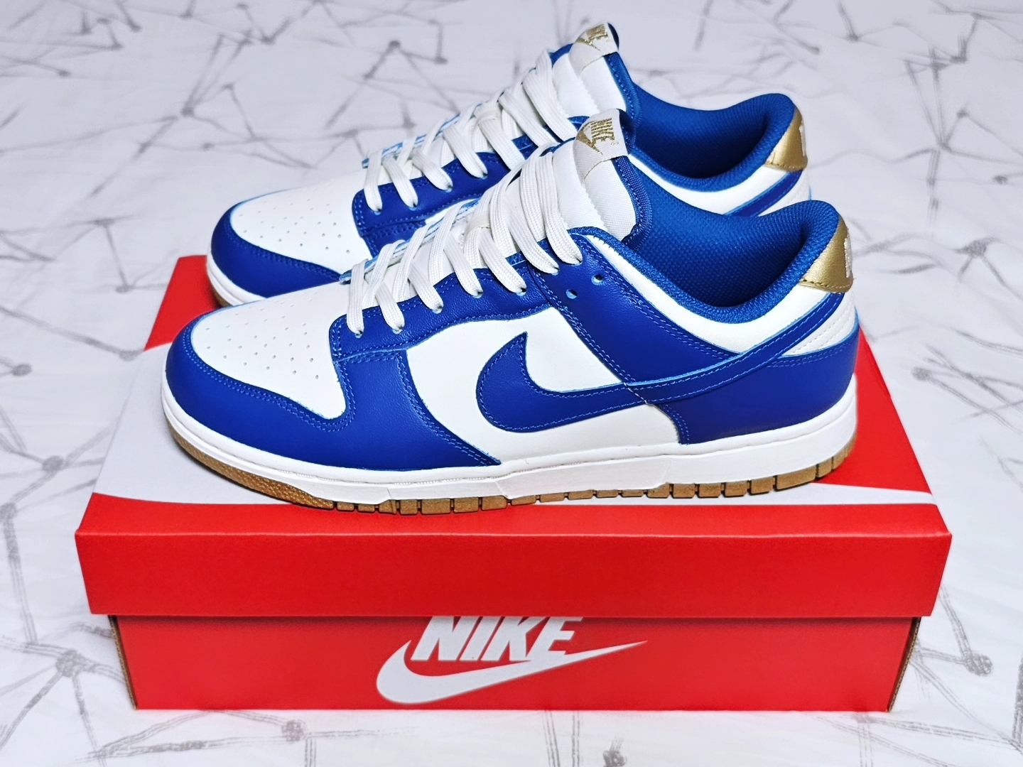 (W) Nike Dunk Low Sail Blue Jay 착용 스타일 - 2
