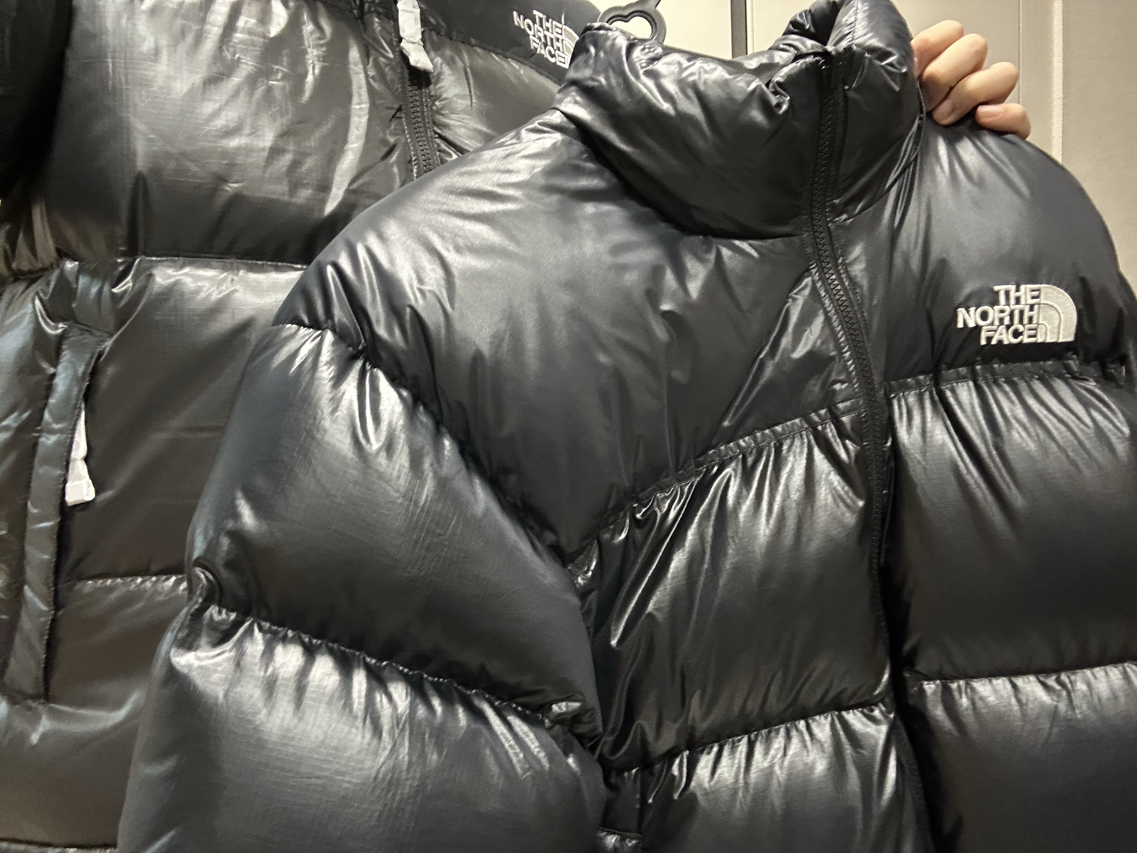 The North Face Quantum Nuptse RDS Down Jacket Silver Gray, The North Face Quantum Nuptse Jacket Black 착용 스타일