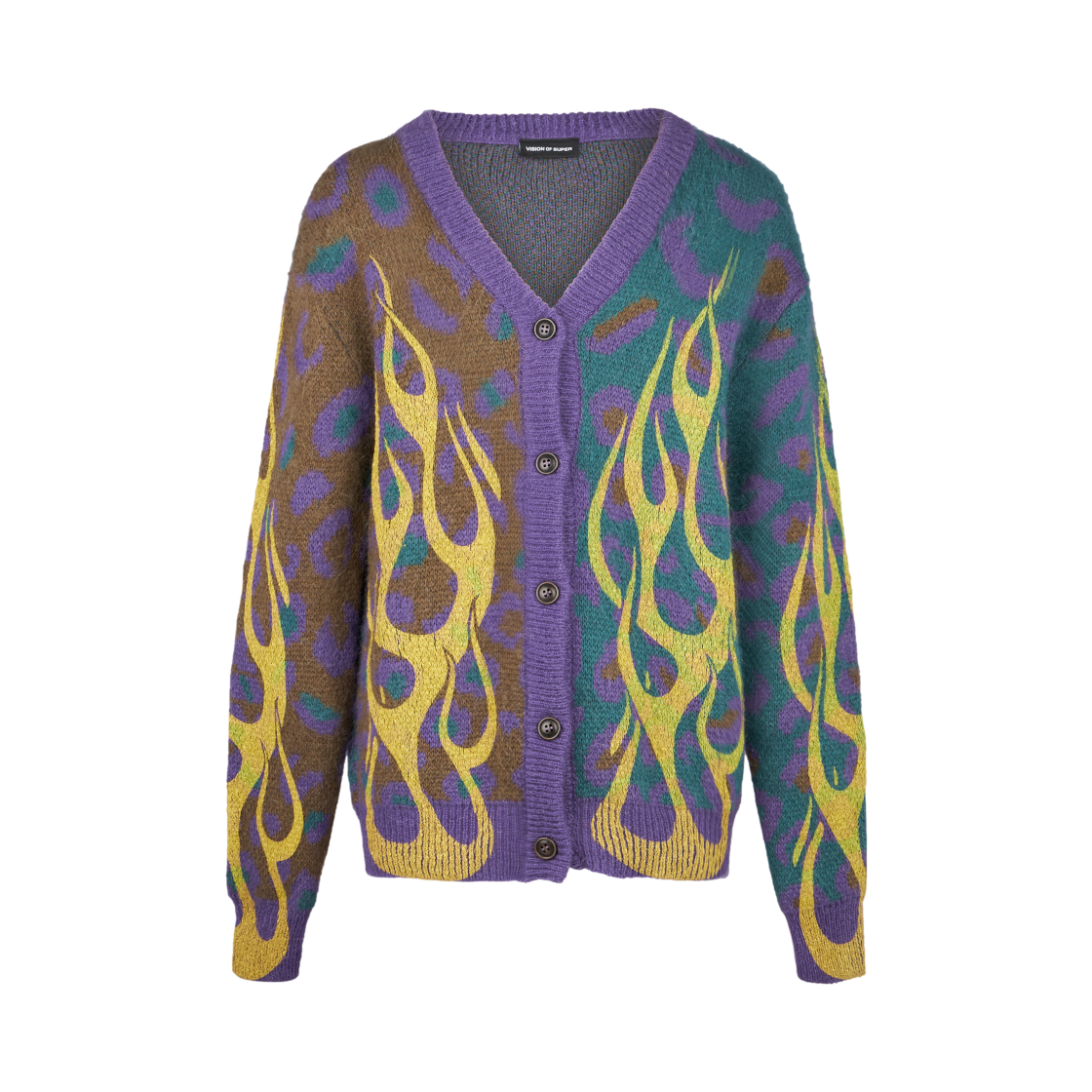 Vision Of Super Multicolor Cardigan With Yellow Flames 상세 이미지 1