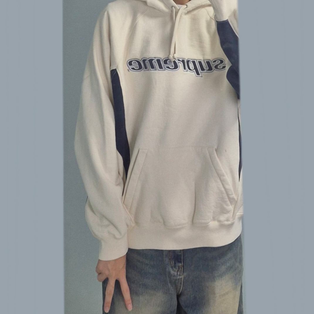 Supreme Division Hooded Sweatshirt Natural - 24FW 착용 스타일 - 1