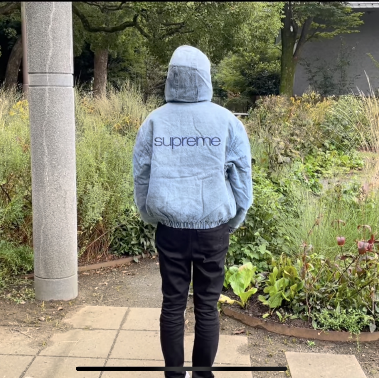 Supreme Faux Shearling Lined Bomber Jacket Denim - 24FW 착용 스타일 - 2