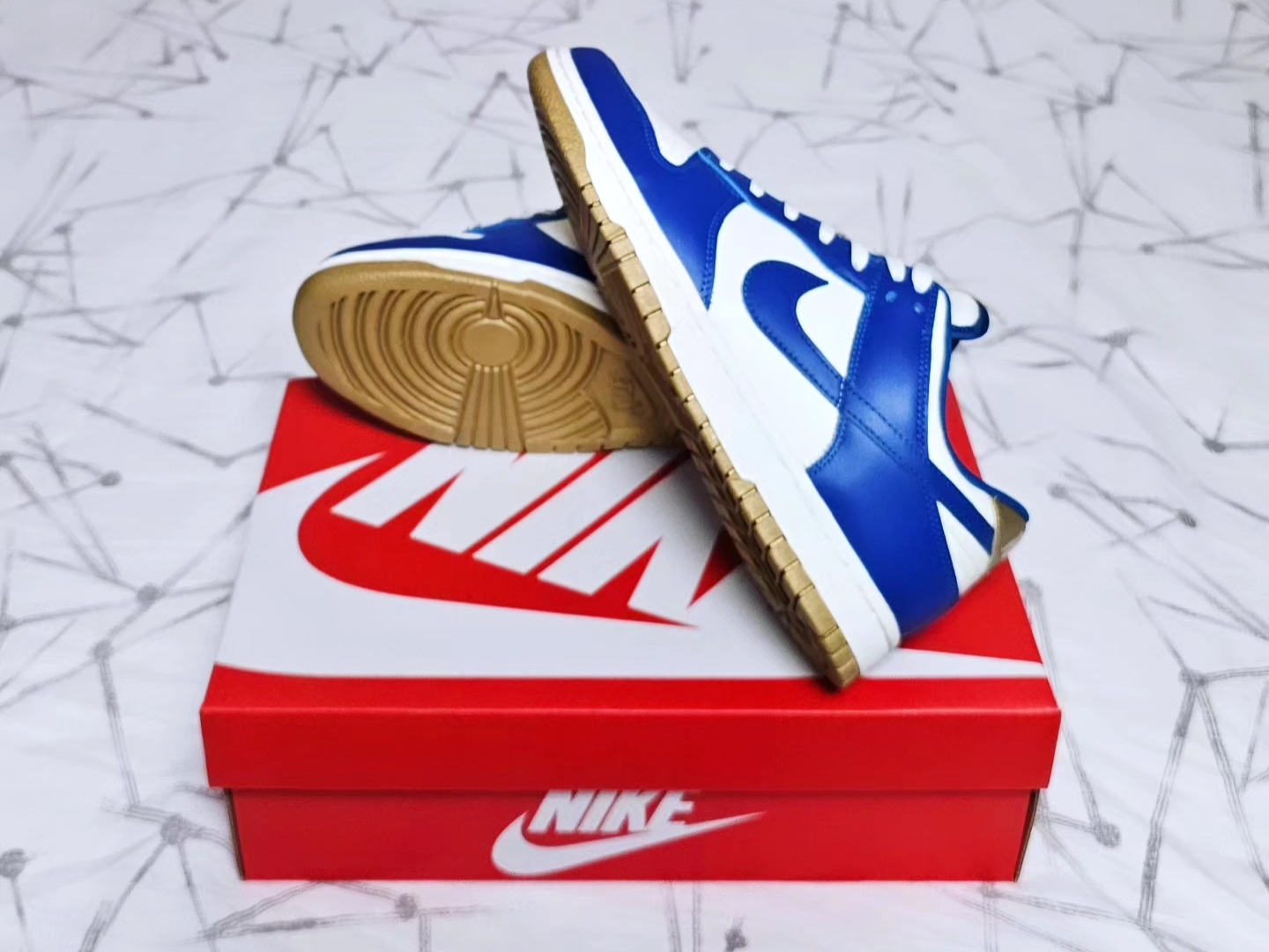 (W) Nike Dunk Low Sail Blue Jay 착용 스타일 - 4