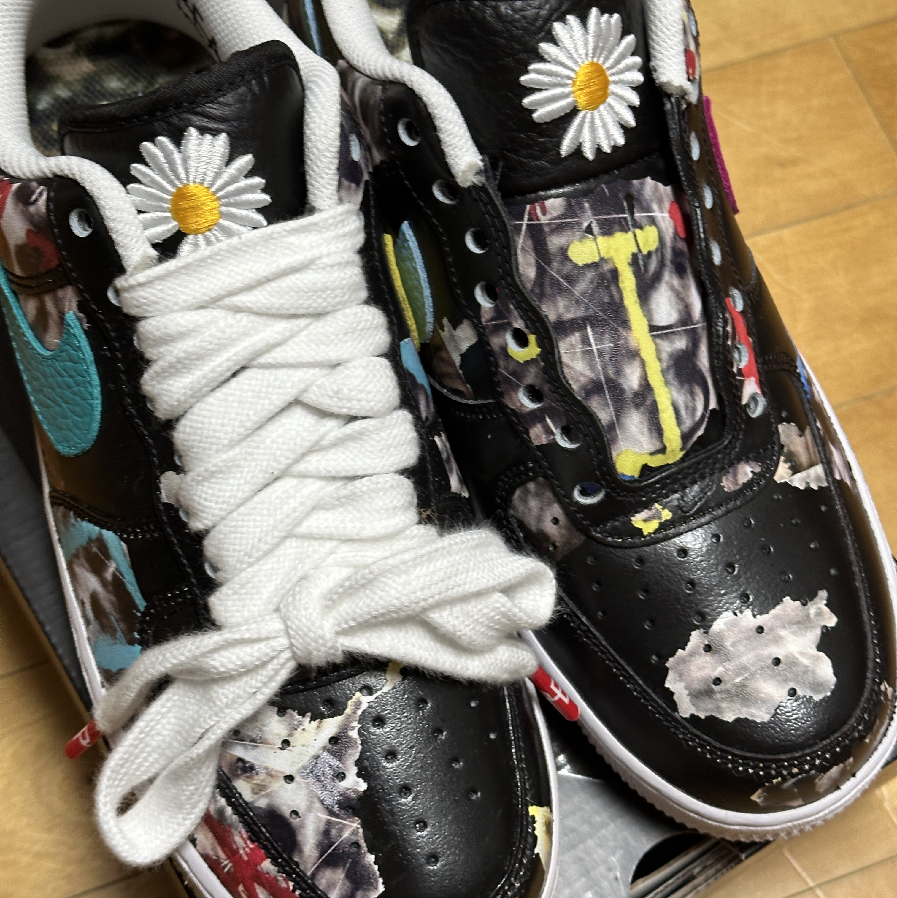 Nike x Peaceminusone Air Force 1 Low Para-Noise 3.0 Black and Multicolor 착용 스타일