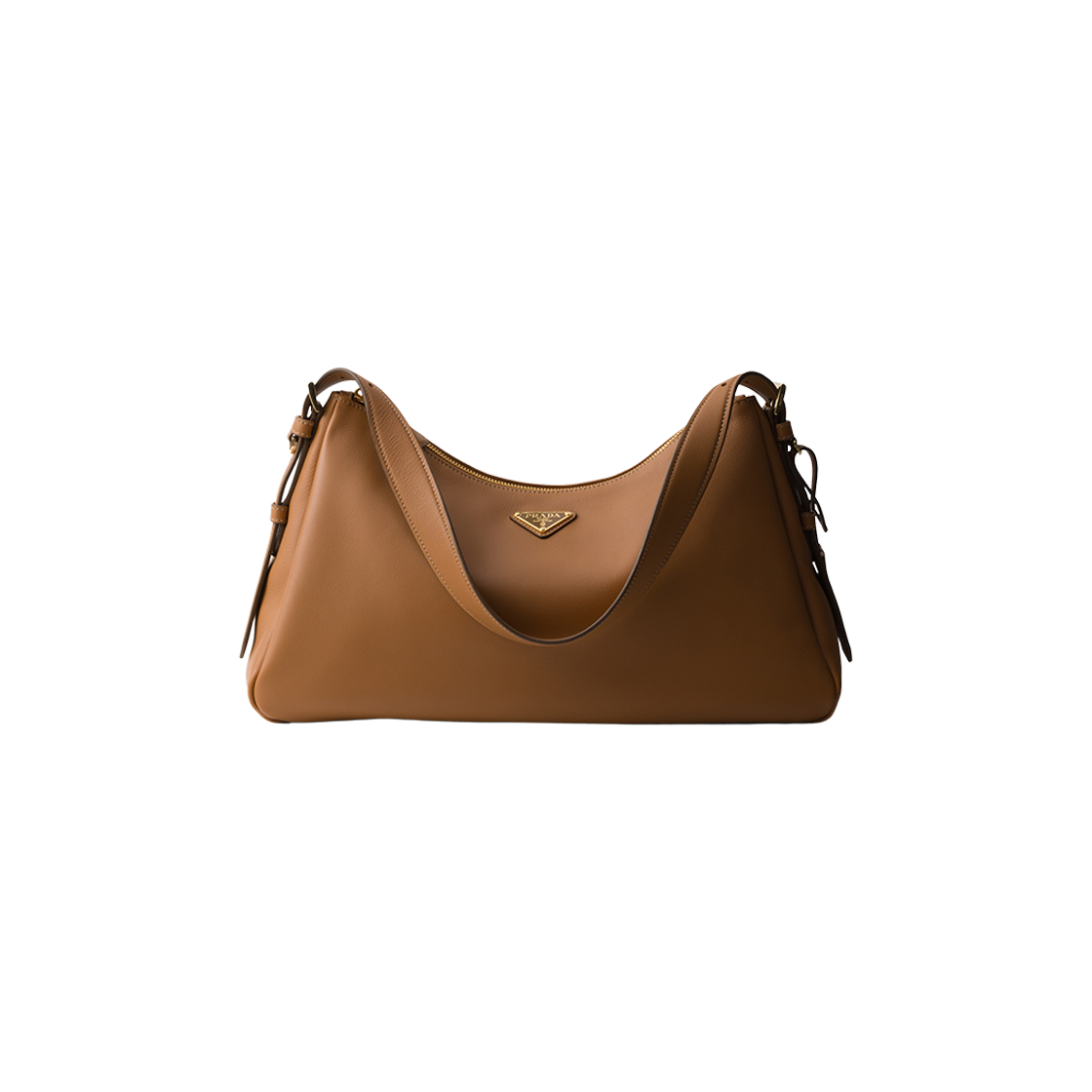 Prada Aimee Large Leather Shoulder Bag Caramel 상세 이미지 1