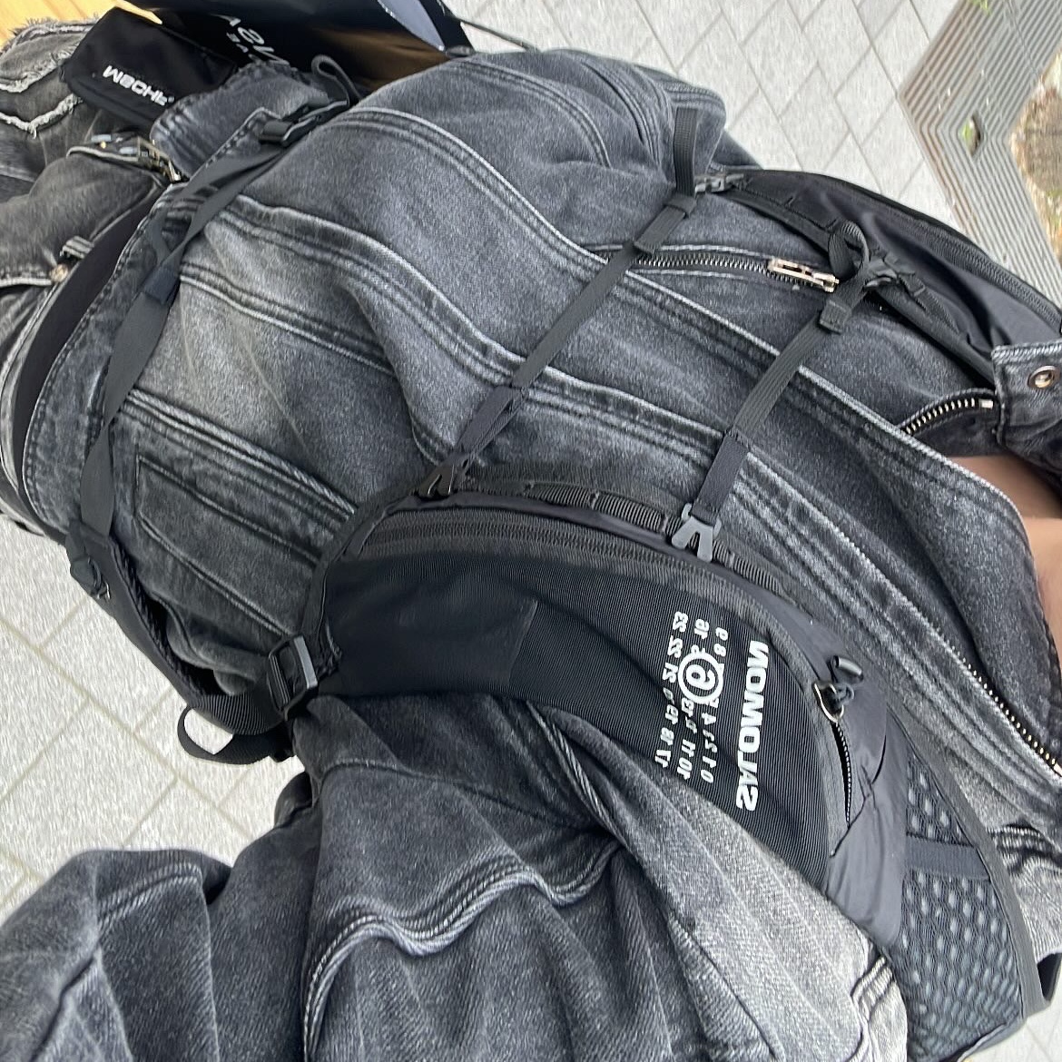 Salomon x MM6 Maison Margiela XT-15 Black 착용 스타일