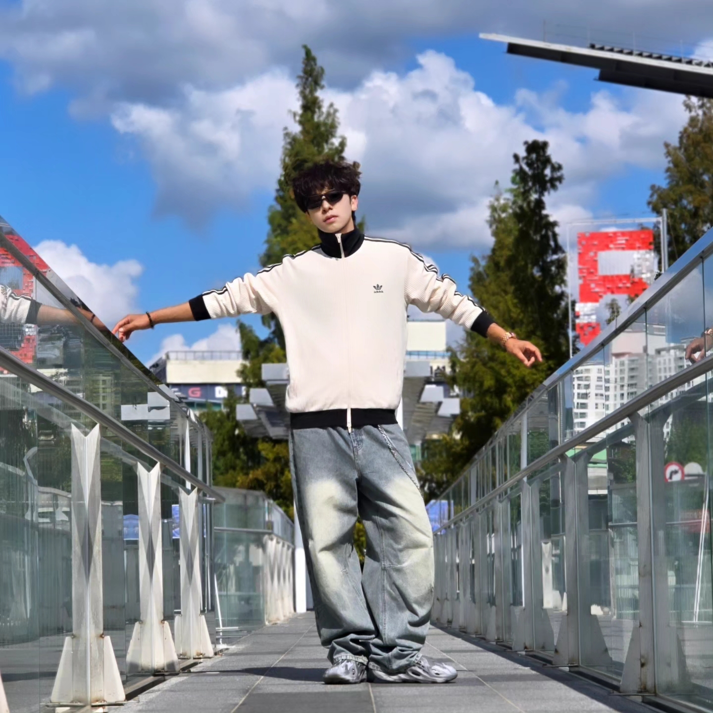 Adidas Waffle Beckenbauer Track Top Wonder White - KR Sizing, Samsung Galaxy Watch6 44mm LTE Silver (Korean Ver.) 착용 스타일 - 9