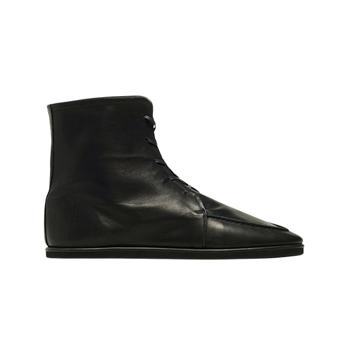 오라리 레더 레이스업 부츠 블랙(Auralee Leather Lace-Up Boots Black)
